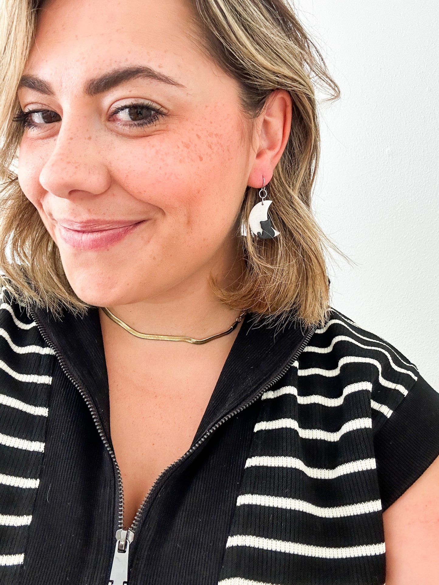 Black Cats and Harvest Moons | Halloween | Autumn Earrings | Mystical Moons | Dainty Earrings | Lightweight