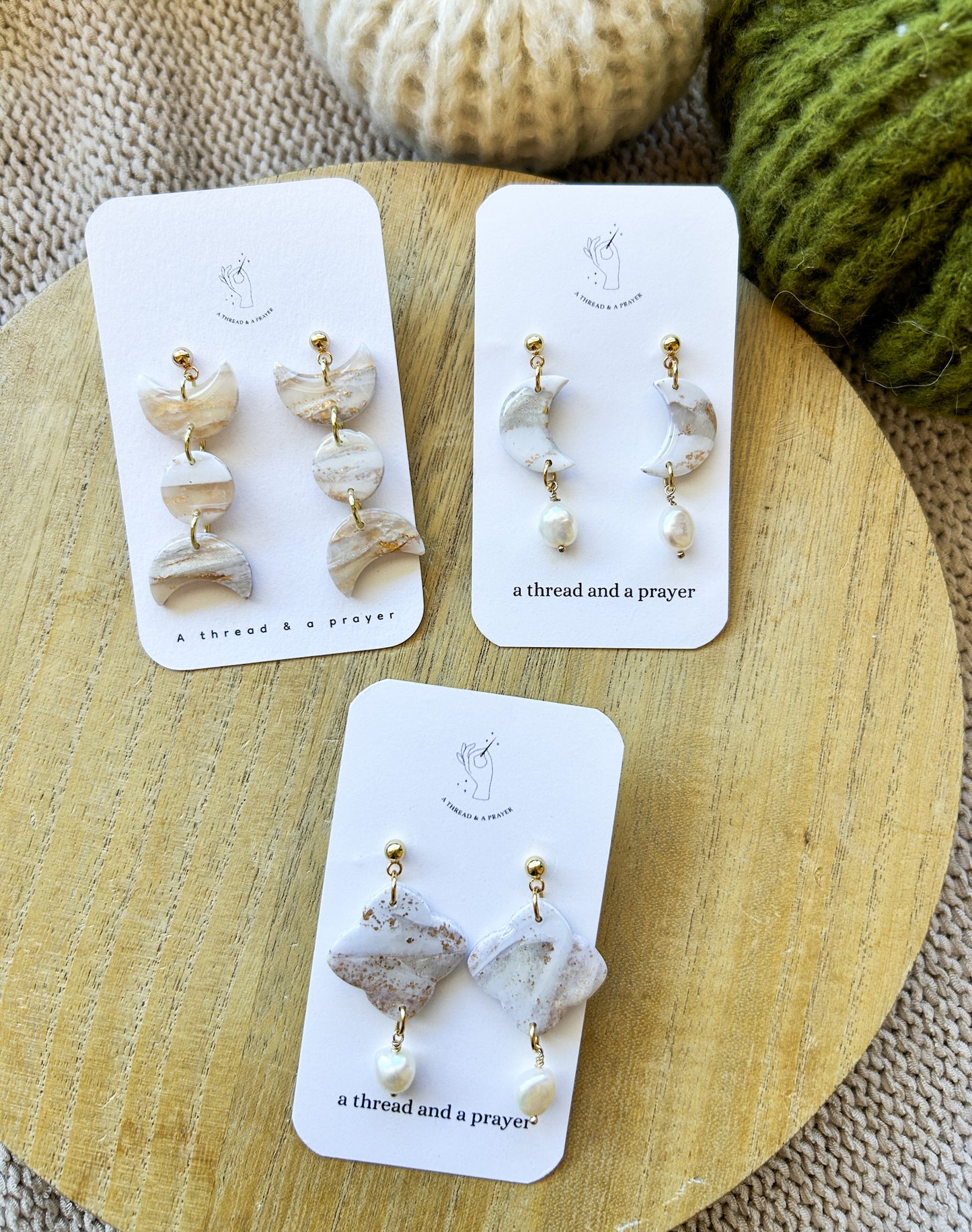 Marble and Pearl Earrings | Mixed Media Dangles | Cute Jewelry | Handmade Earrings | Fall Styles | Dainty Pearls