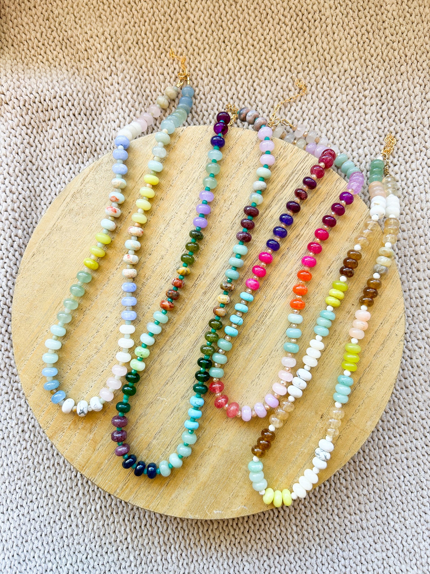 Autumn in Bloom Chunky Necklaces | Rondelle Beads | Neutral Style | Stacking Jewelry | Layering Necklace | Fall Jewelry