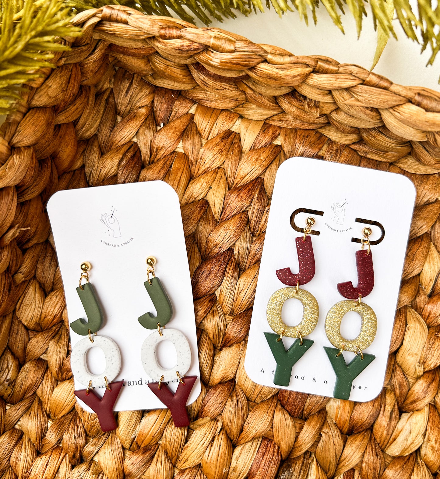 Joy to the World Christmas Earrings | Holiday Styles | Christmas | Stocking Stuffer Ideas | Dangle Earrings | Lightweight