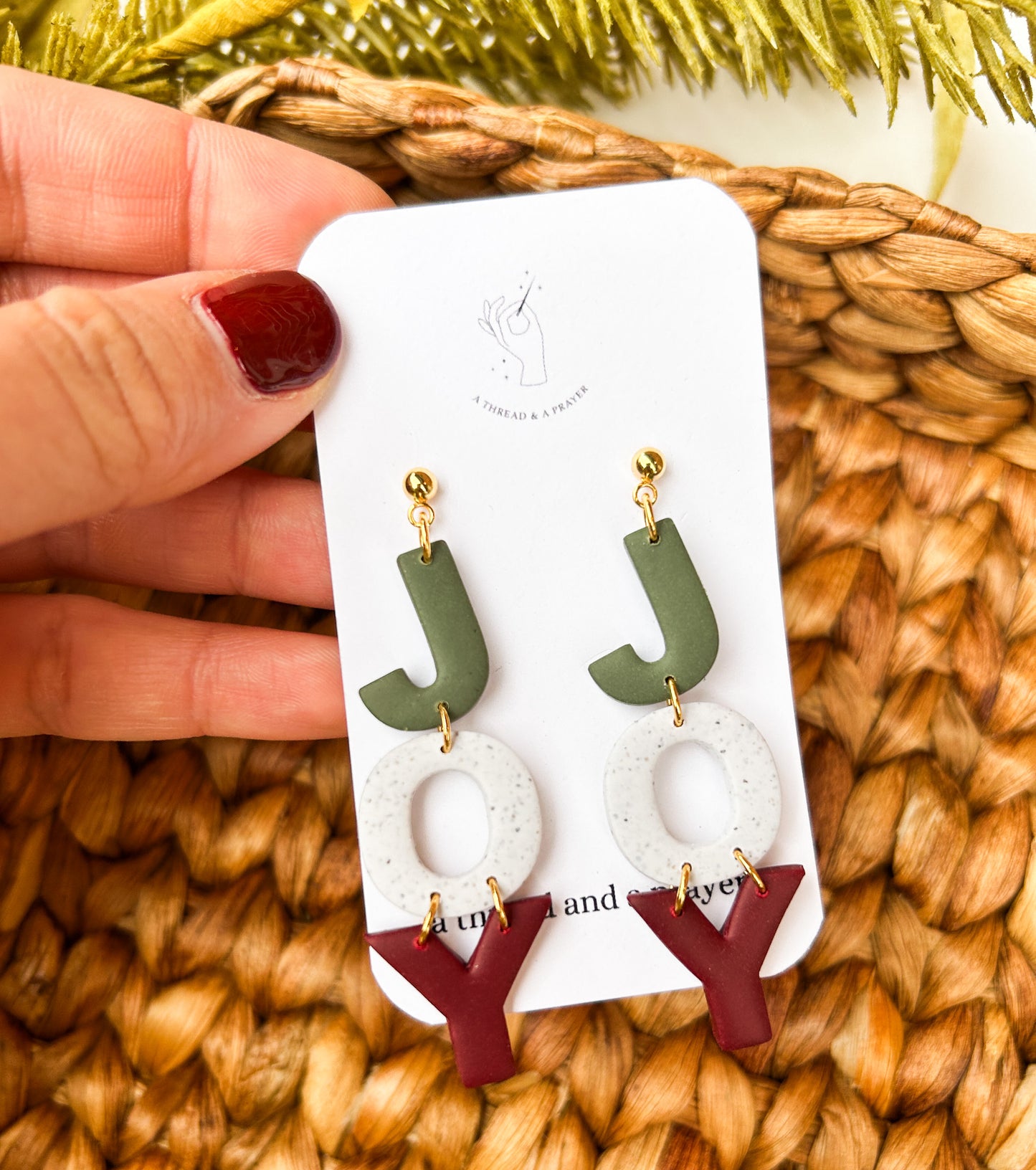Joy to the World Christmas Earrings | Holiday Styles | Christmas | Stocking Stuffer Ideas | Dangle Earrings | Lightweight