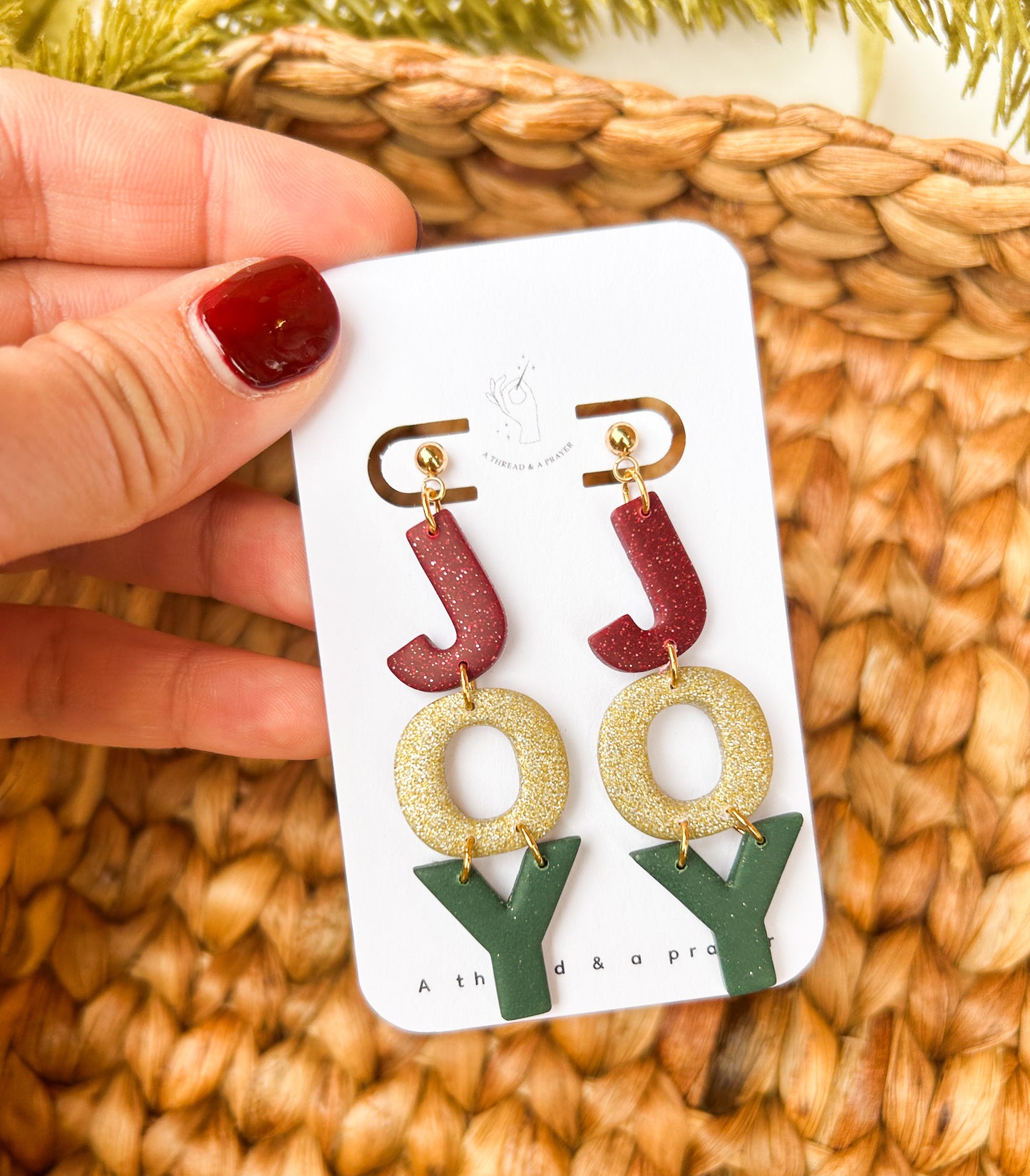 Joy to the World Christmas Earrings | Holiday Styles | Christmas | Stocking Stuffer Ideas | Dangle Earrings | Lightweight
