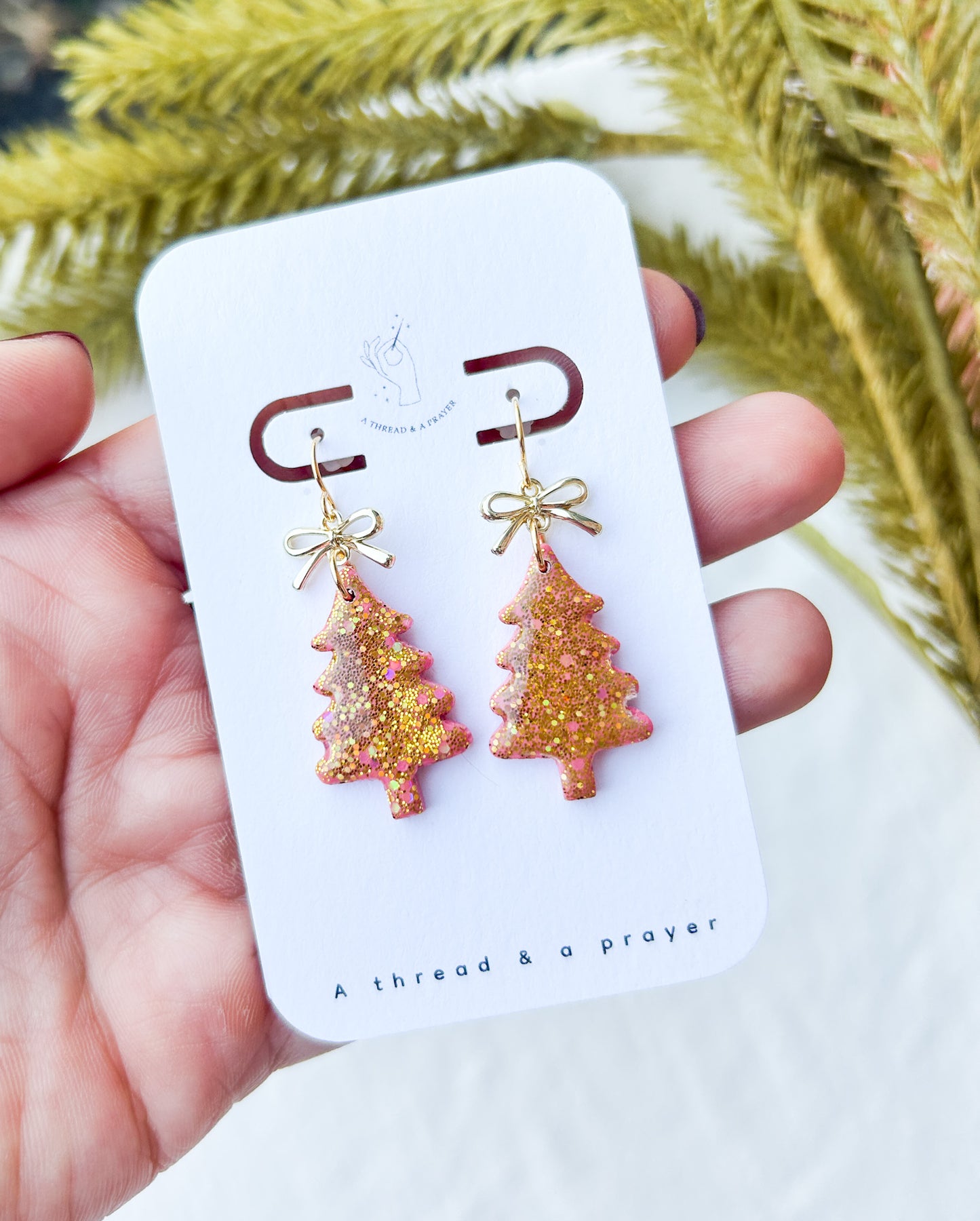 Sparkle & Shine Christmas Tree Dangles | Clay Earrings | Holiday | Stocking Stuffer Ideas | Christmas Earrings | Lightweight