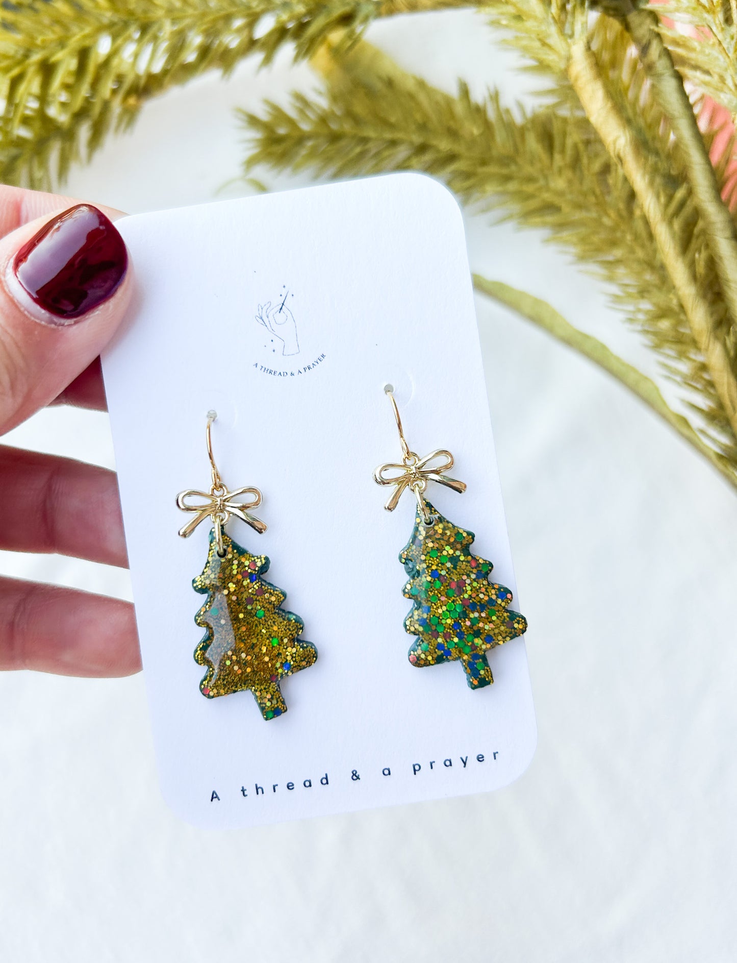 Sparkle & Shine Christmas Tree Dangles | Clay Earrings | Holiday | Stocking Stuffer Ideas | Christmas Earrings | Lightweight