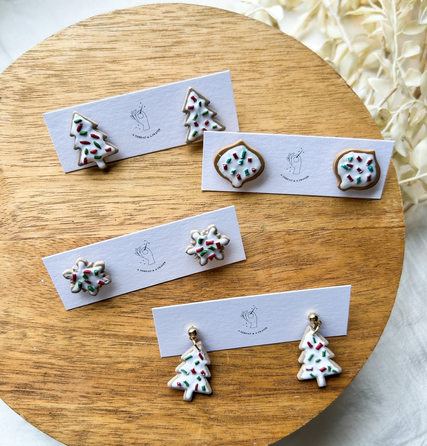 Sugar Cookie Earrings | Stocking Stuffer Ideas | Clay Earrings | Christmas Earrings | Lightweight