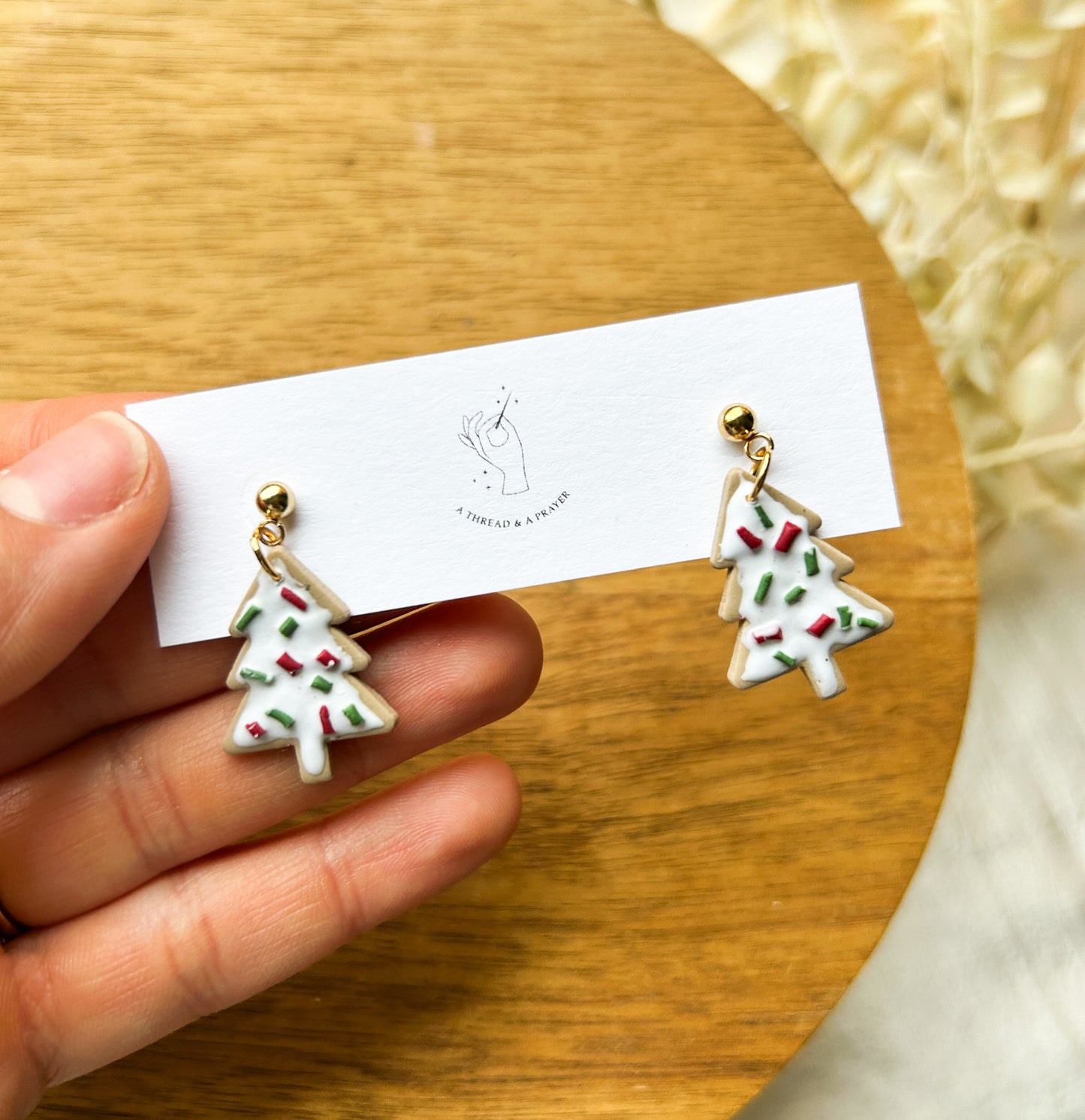 Sugar Cookie Earrings | Stocking Stuffer Ideas | Clay Earrings | Christmas Earrings | Lightweight