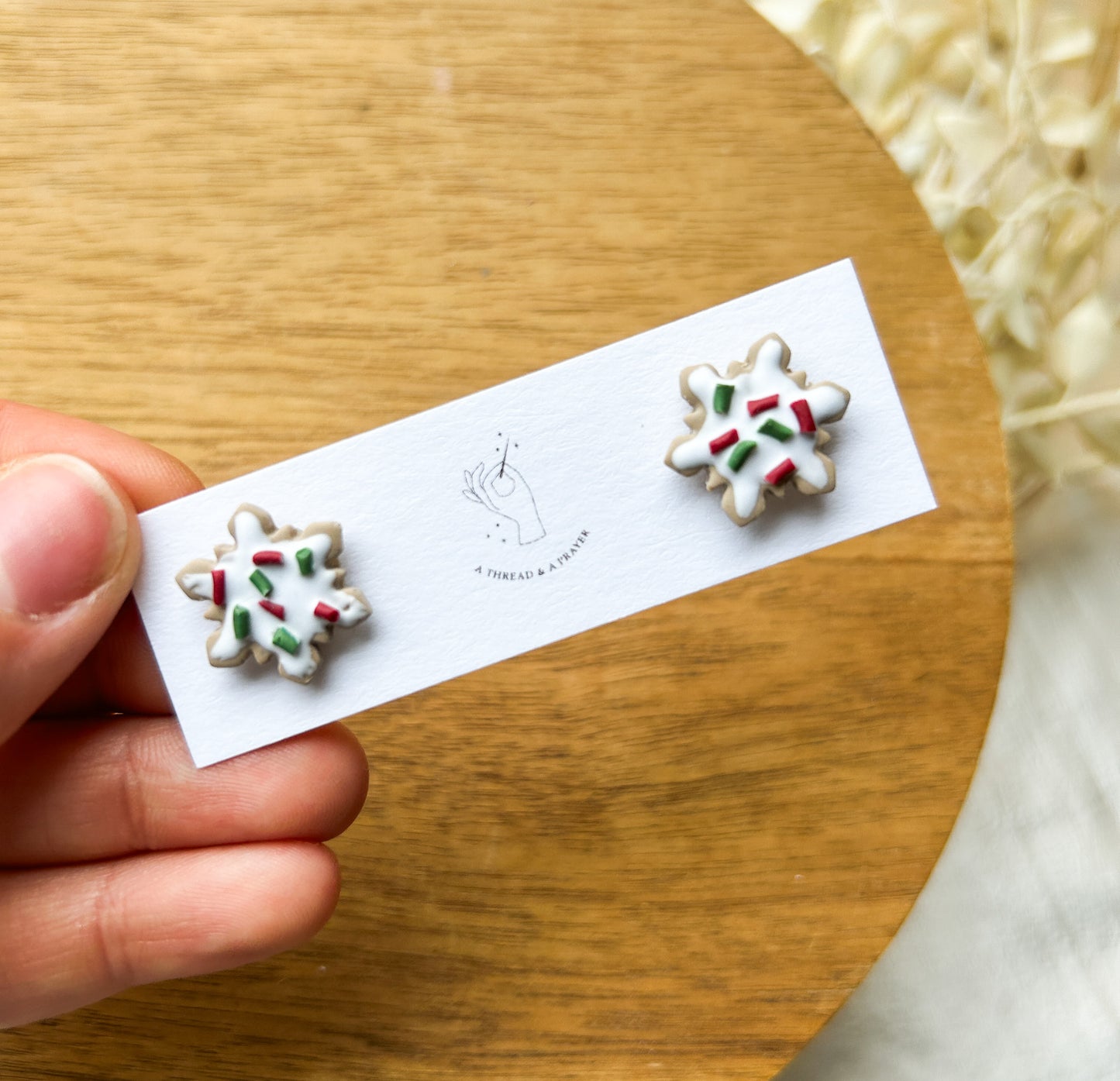 Sugar Cookie Earrings | Stocking Stuffer Ideas | Clay Earrings | Christmas Earrings | Lightweight