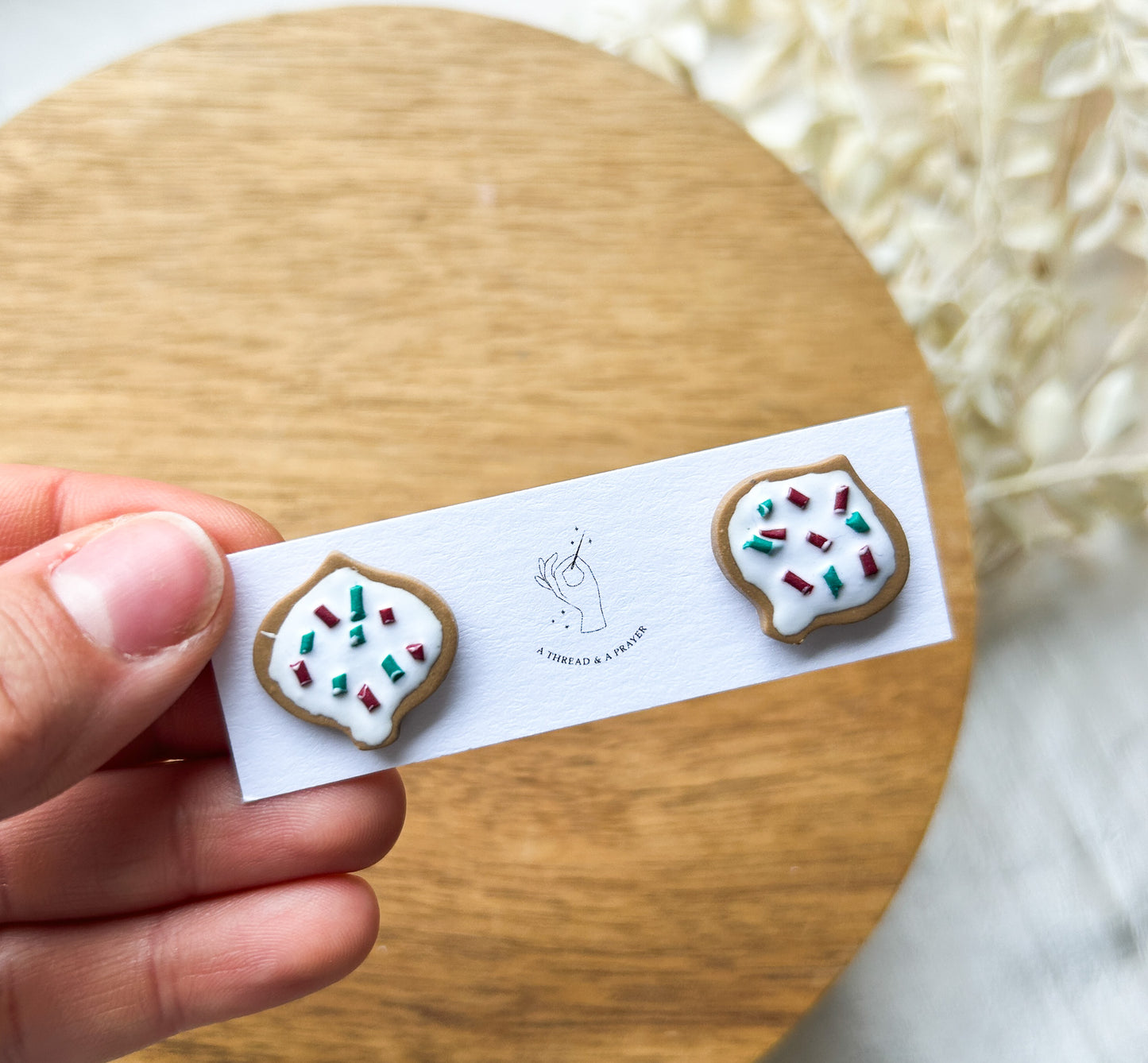 Sugar Cookie Earrings | Stocking Stuffer Ideas | Clay Earrings | Christmas Earrings | Lightweight