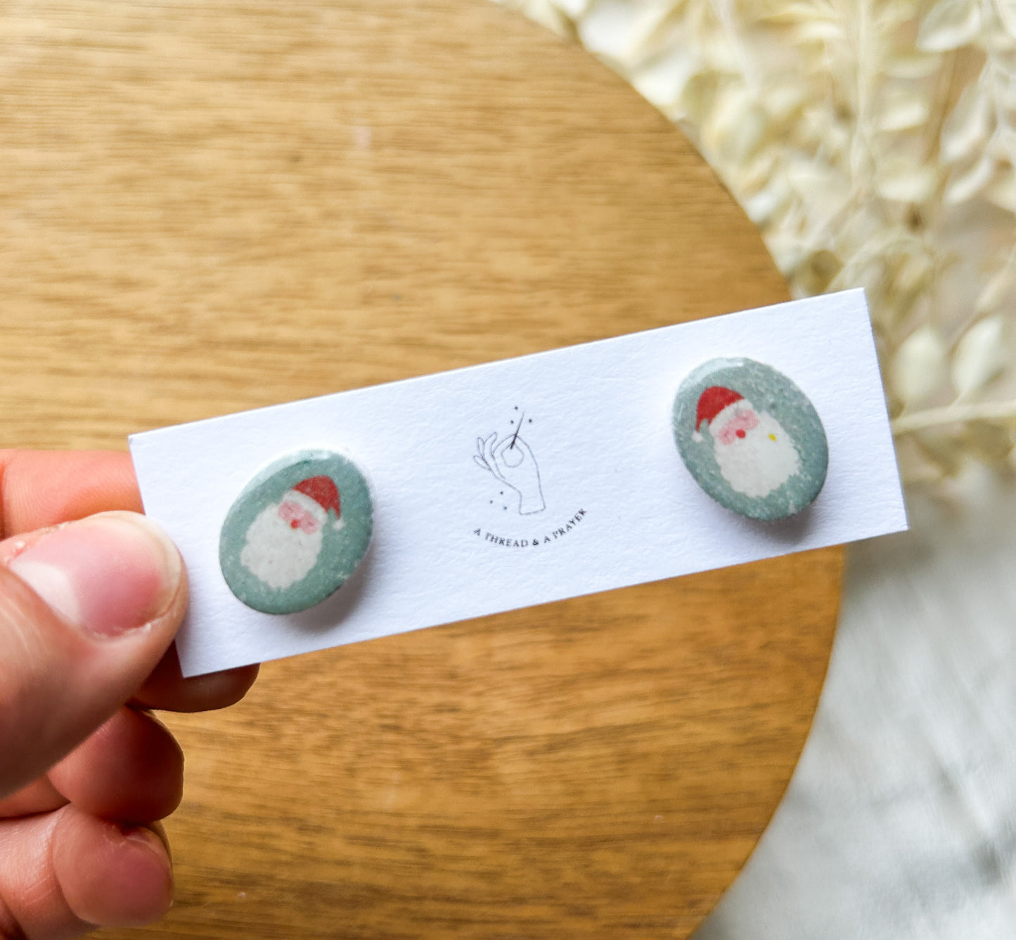 Christmas Stud Earrings | Stocking Stuffer Ideas | Santa Earrings | Plaid | Sparkle | Christmas Earrings | Lightweight
