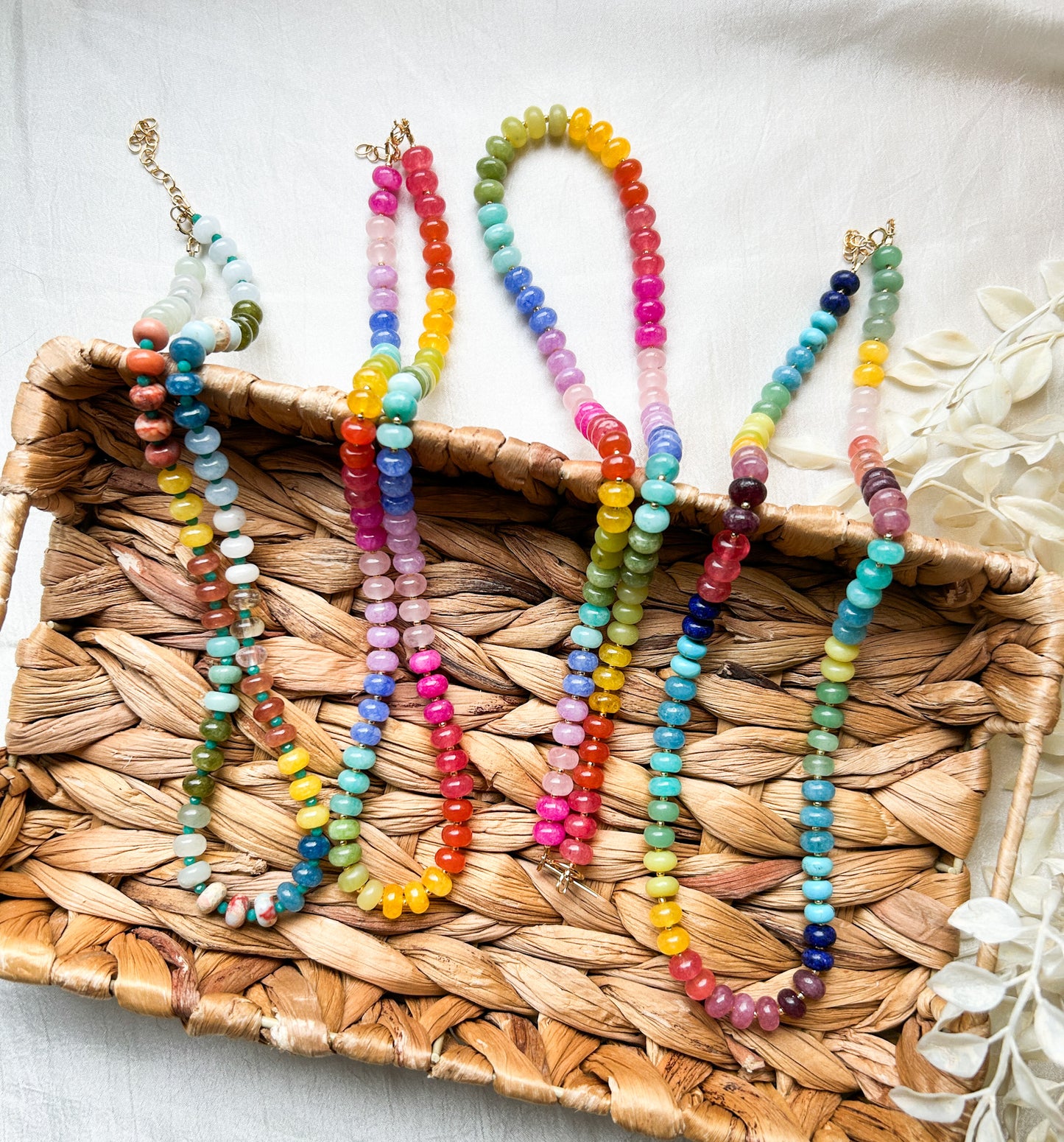 Bright & Joyful Colorful Necklaces | Rondelle Beads | Candy Style | Stacking Jewelry | Layering Necklace | Giftable | Gifts for Her