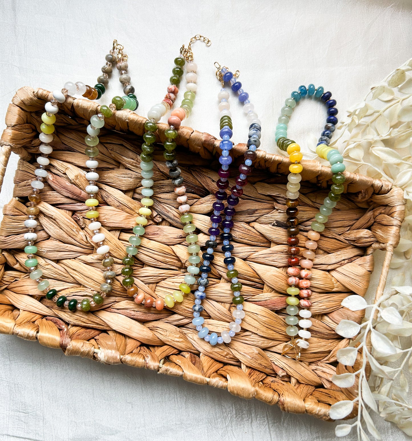 Boho Bliss Muted Necklaces | Rondelle Beads | Nature Style | Stacking Jewelry | Layering Necklace | Giftable | Gifts for Her