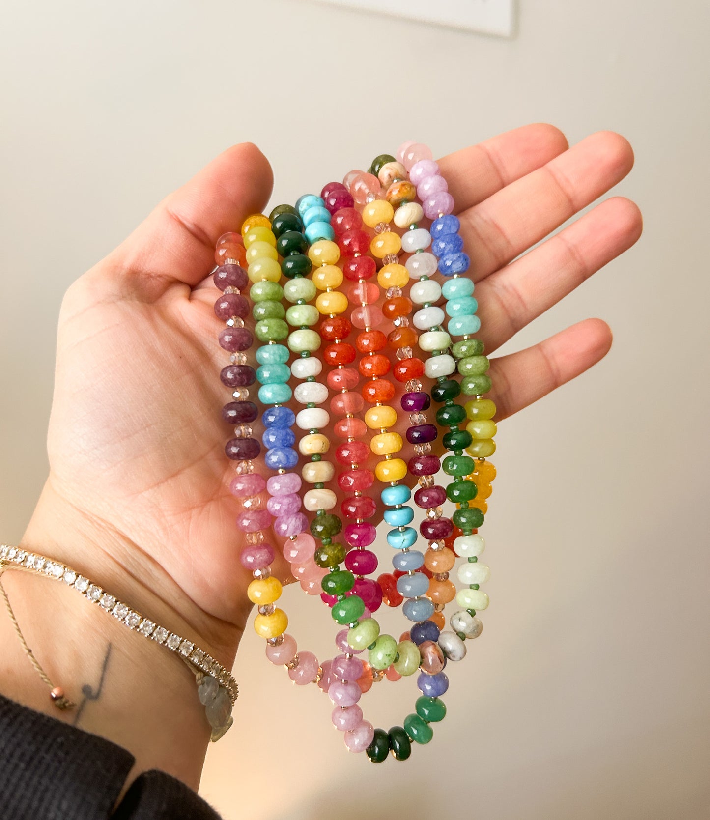 Springtime Colors Chunky Trend Necklaces | Rondelle Beads | Colorful Style | Stacking Jewelry | Layering Necklace | Spring