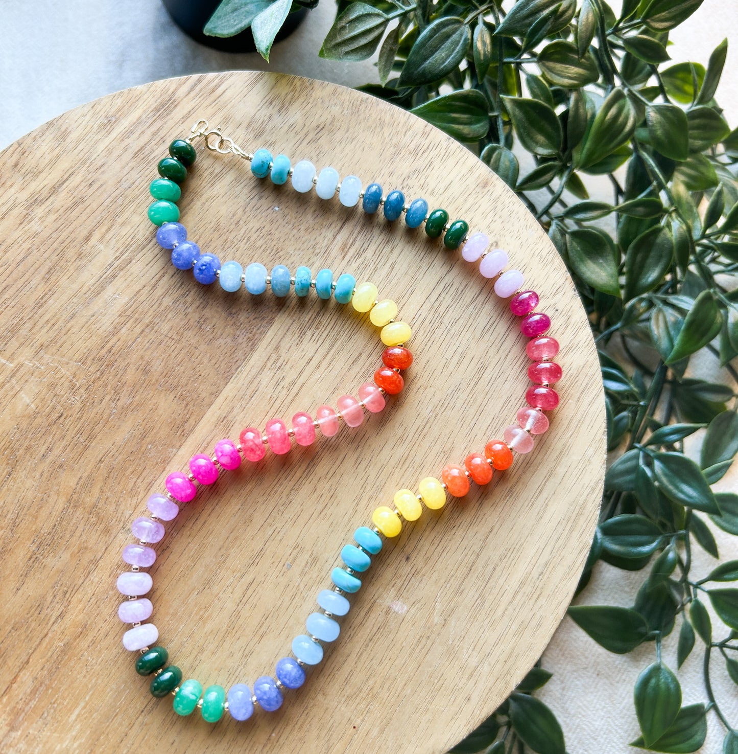 Springtime Colors Chunky Trend Necklaces | Rondelle Beads | Colorful Style | Stacking Jewelry | Layering Necklace | Spring