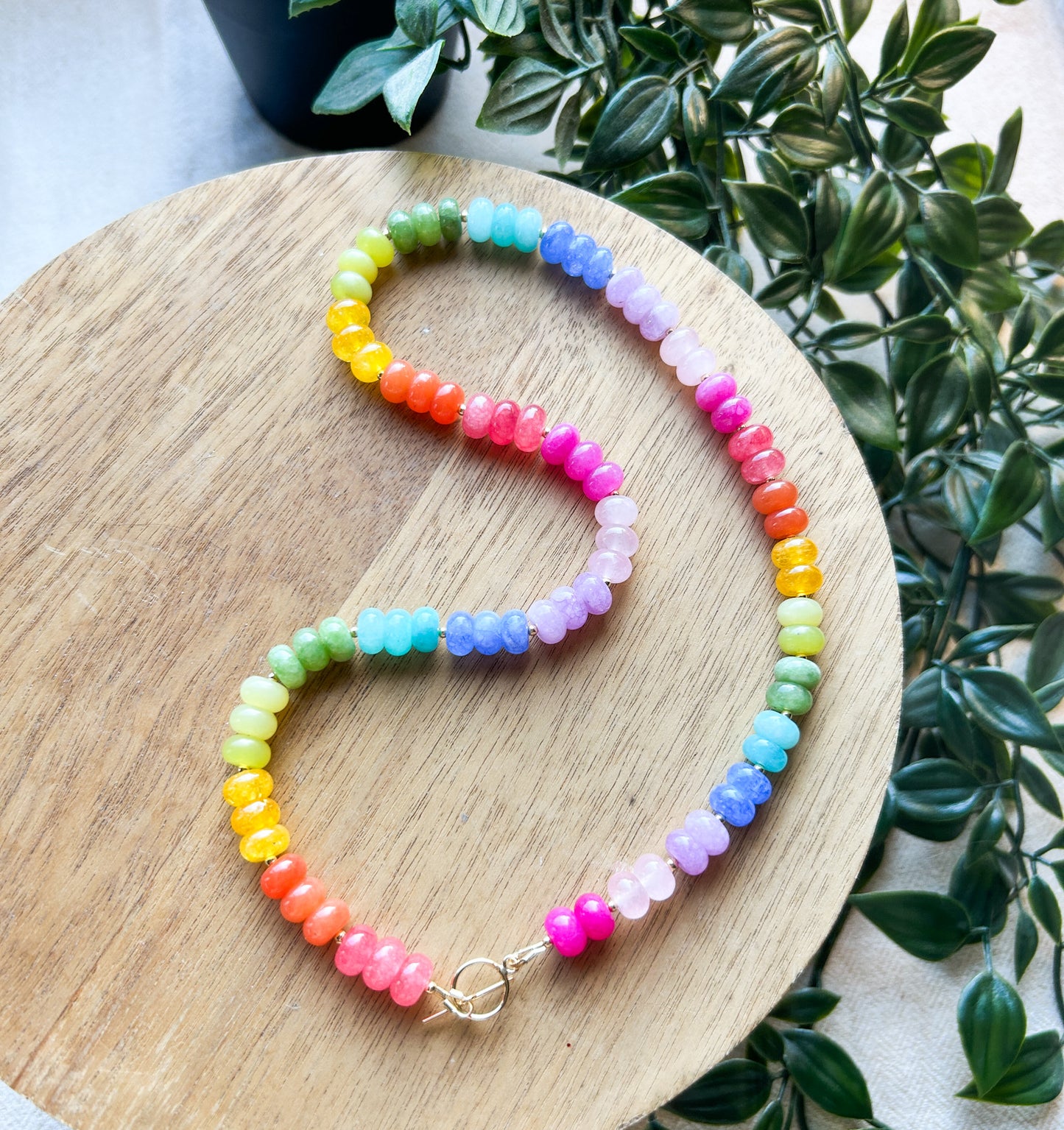 Springtime Colors Chunky Trend Necklaces | Rondelle Beads | Colorful Style | Stacking Jewelry | Layering Necklace | Spring