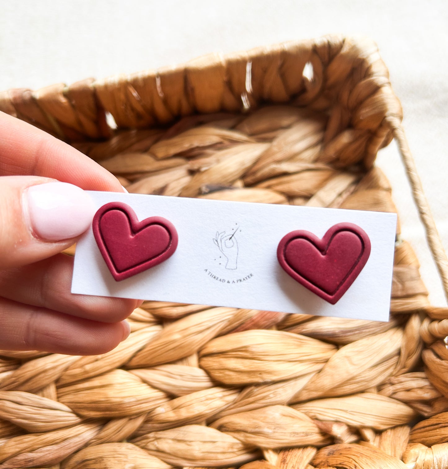 Heart Stud Earrings | Checkered Studs | Valentine's Day | Stud Earrings | Titanium | Hypoallergenic | Winter Color Earrings | Glitter | Lightweight