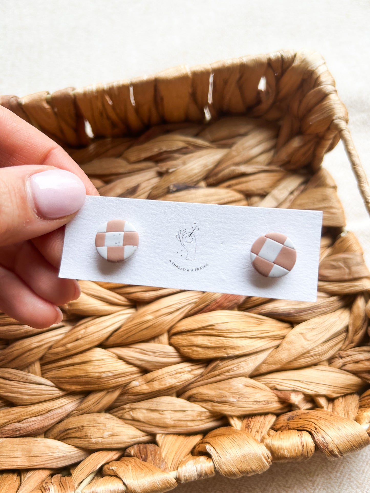 Heart Stud Earrings | Checkered Studs | Valentine's Day | Stud Earrings | Titanium | Hypoallergenic | Winter Color Earrings | Glitter | Lightweight