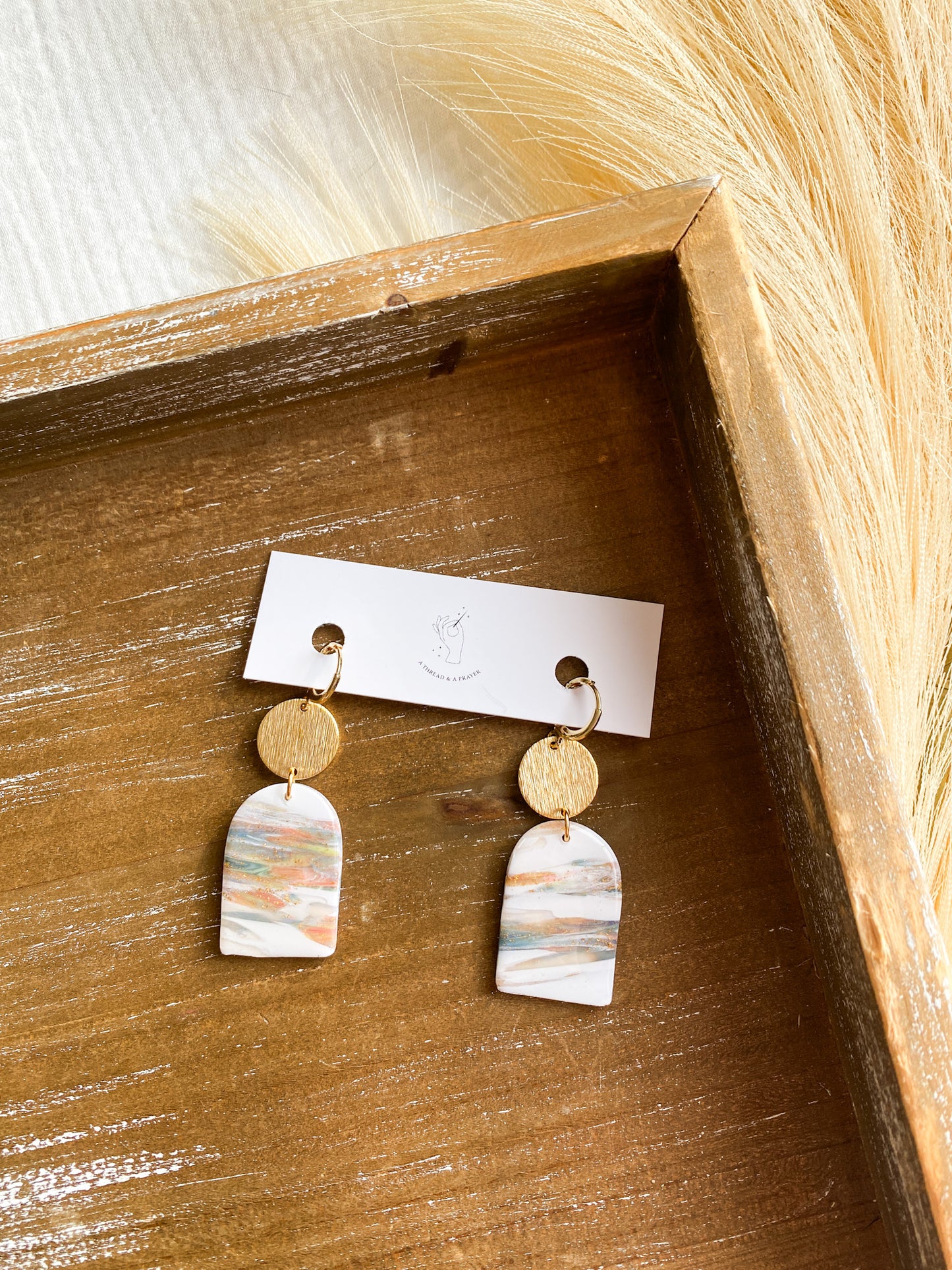 Marble Goodness Clay Earrings | Monet Inspired | Resin Earrings | Lightweight Clay Earrings
