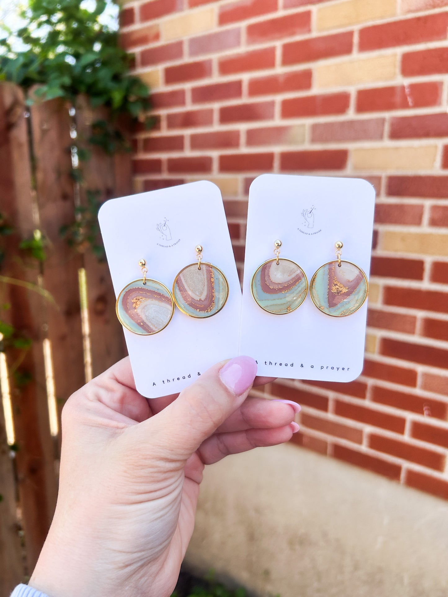 Colors of Spring Marble Clay Earrings | Summer Fashion | Resin Earrings | Statement Earrings | Lightweight