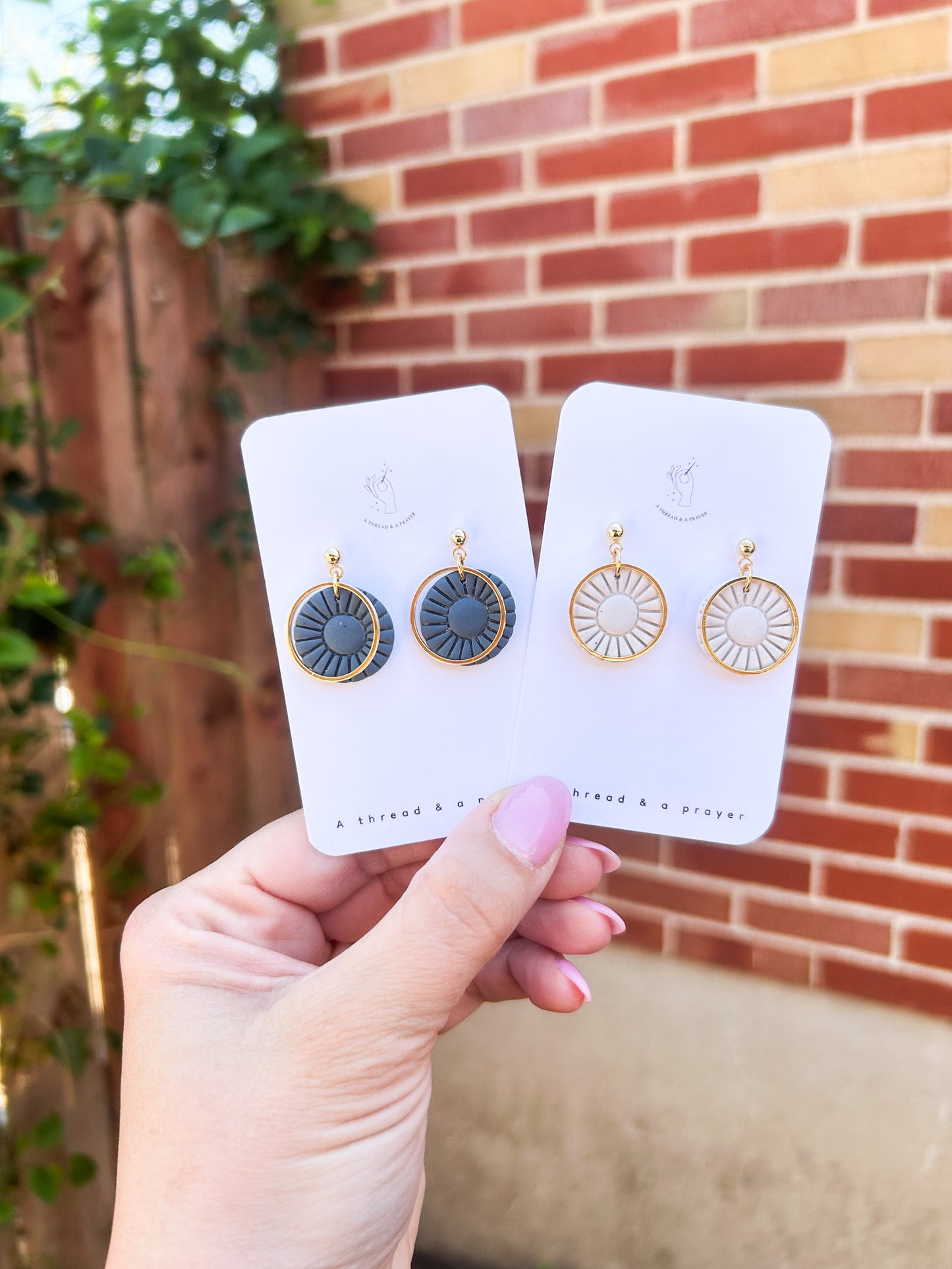 Dainty Embossed Clay Earrings - Elevated Stud Styles