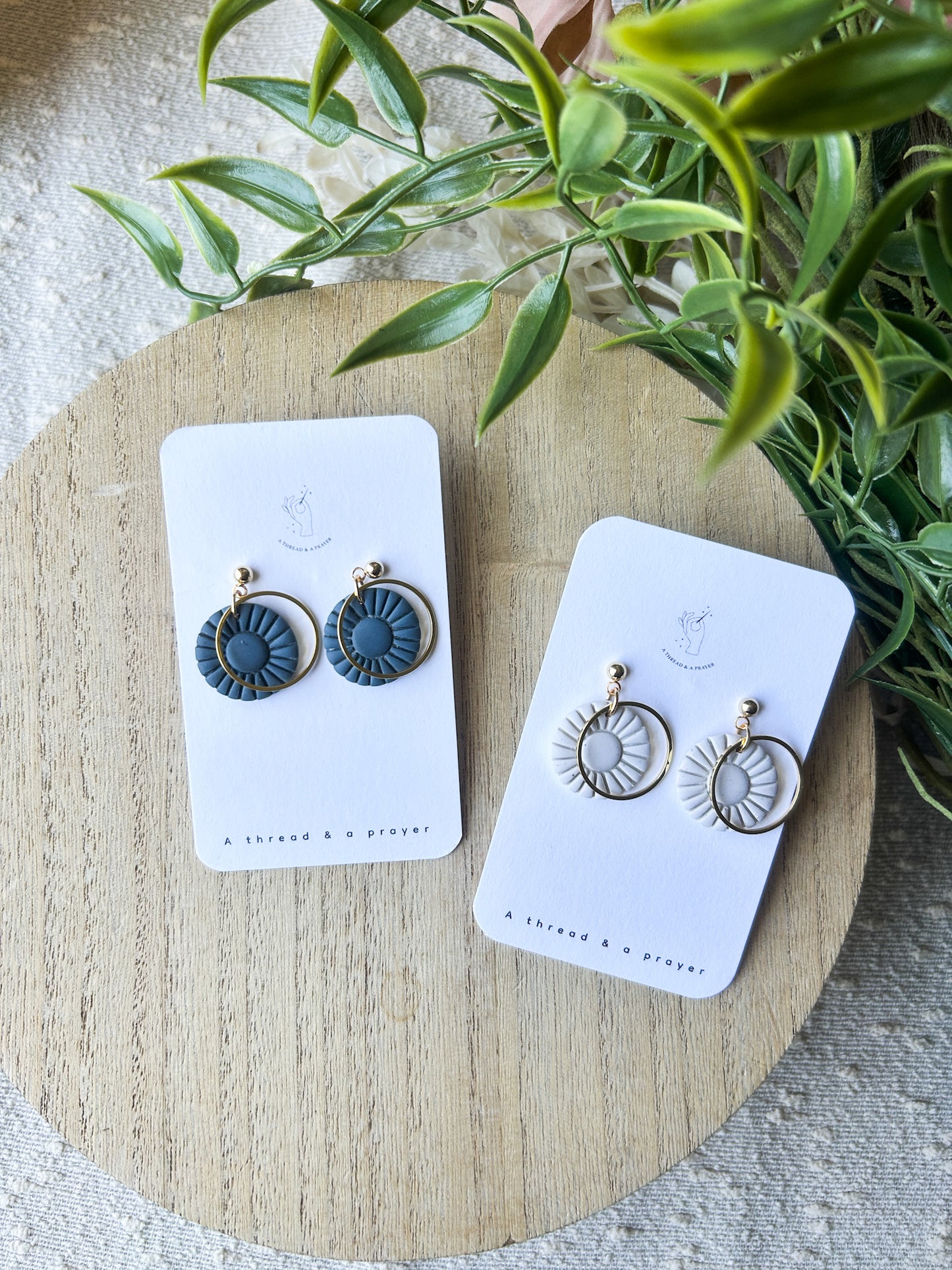 Dainty Embossed Clay Earrings - Elevated Stud Styles