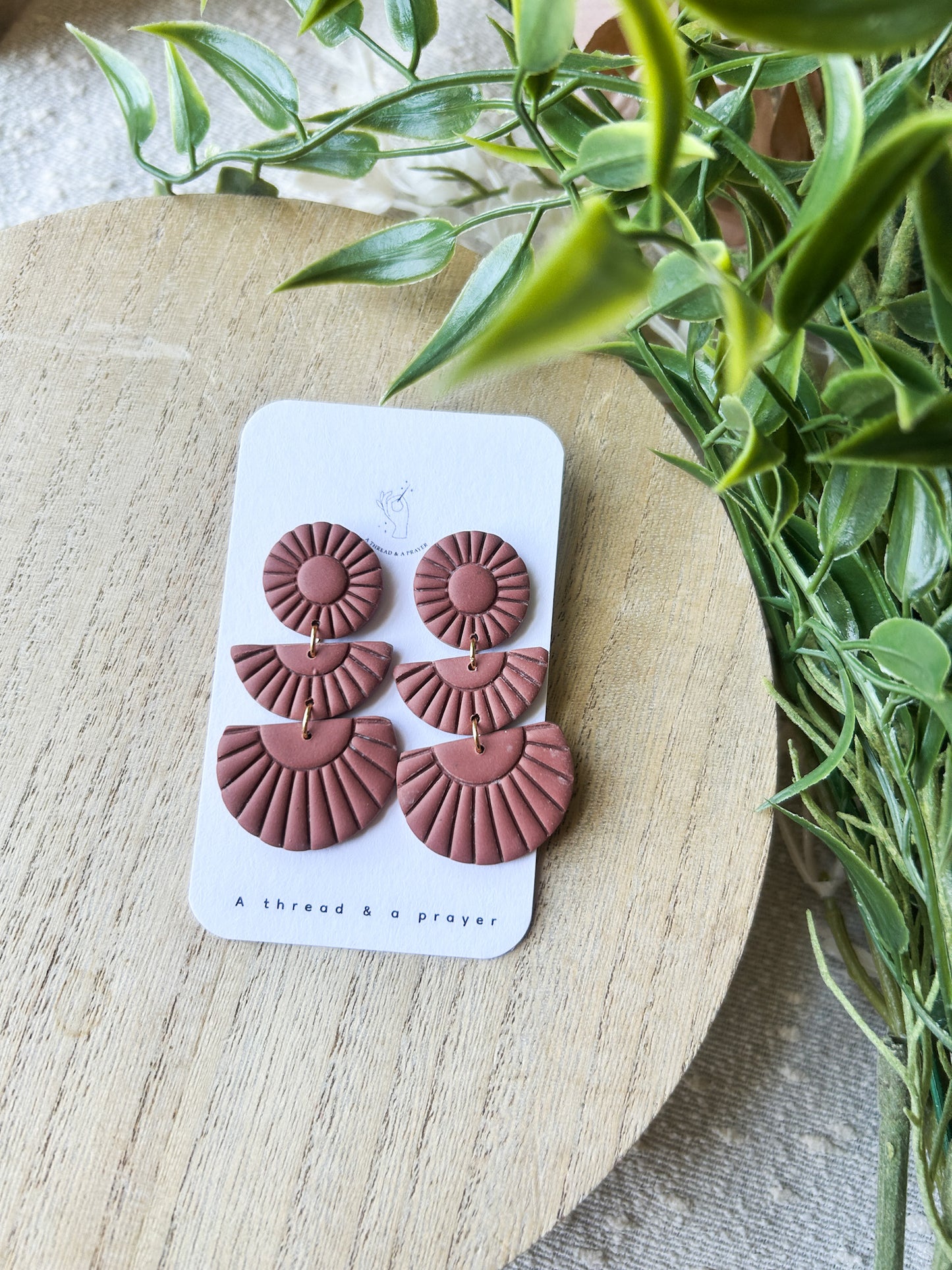 Make a Statement Boho Embossed Clay Earrings | Neutral Earrings | Summer Styles