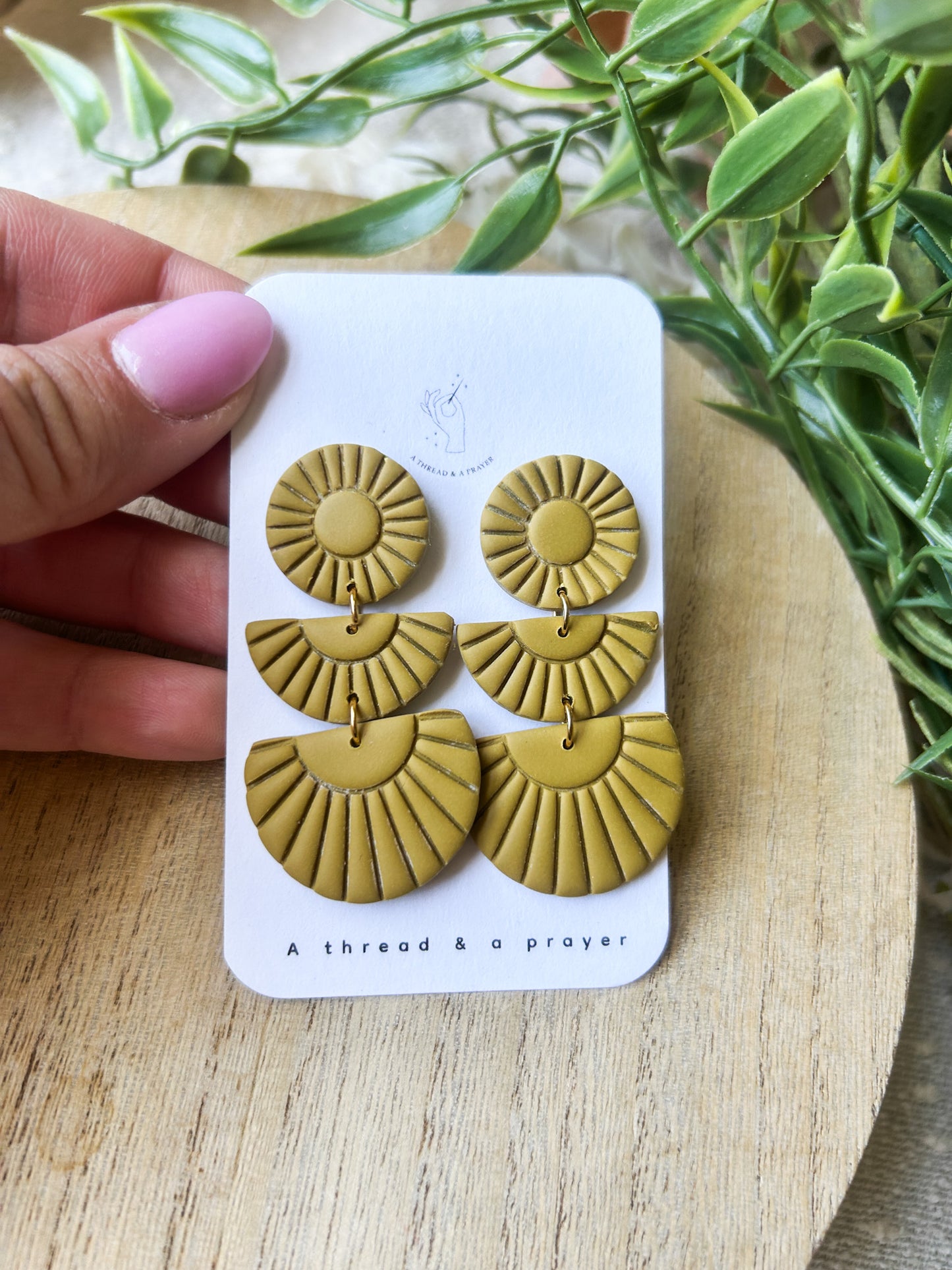 Make a Statement Boho Embossed Clay Earrings | Neutral Earrings | Summer Styles