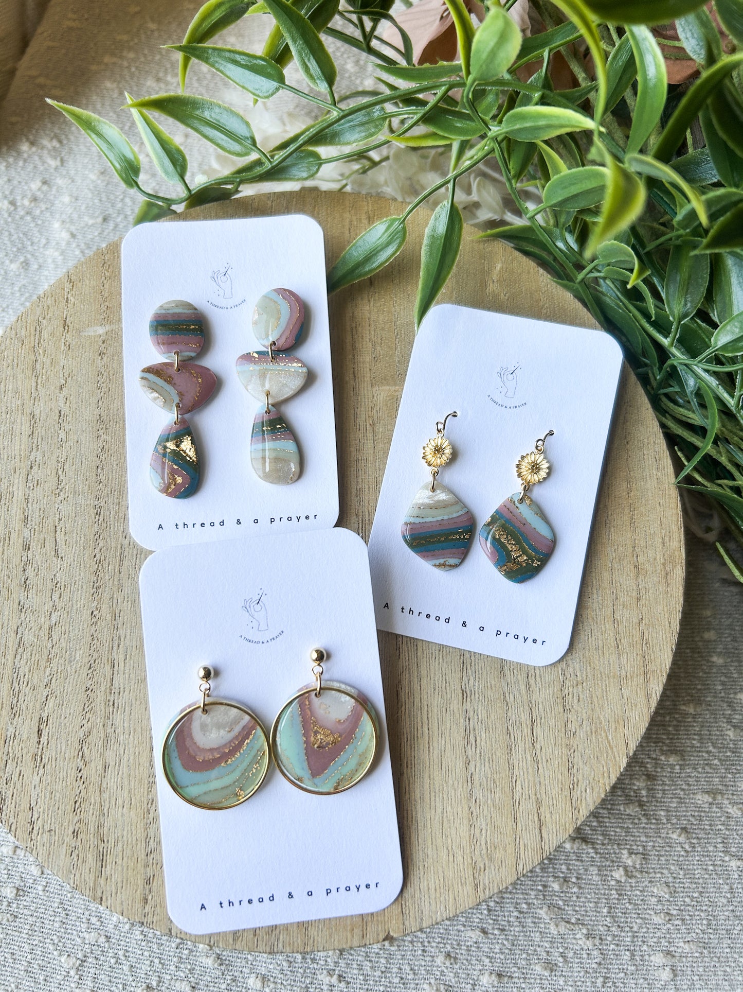 Colors of Spring Marble Clay Earrings | Summer Fashion | Resin Earrings | Statement Earrings | Lightweight