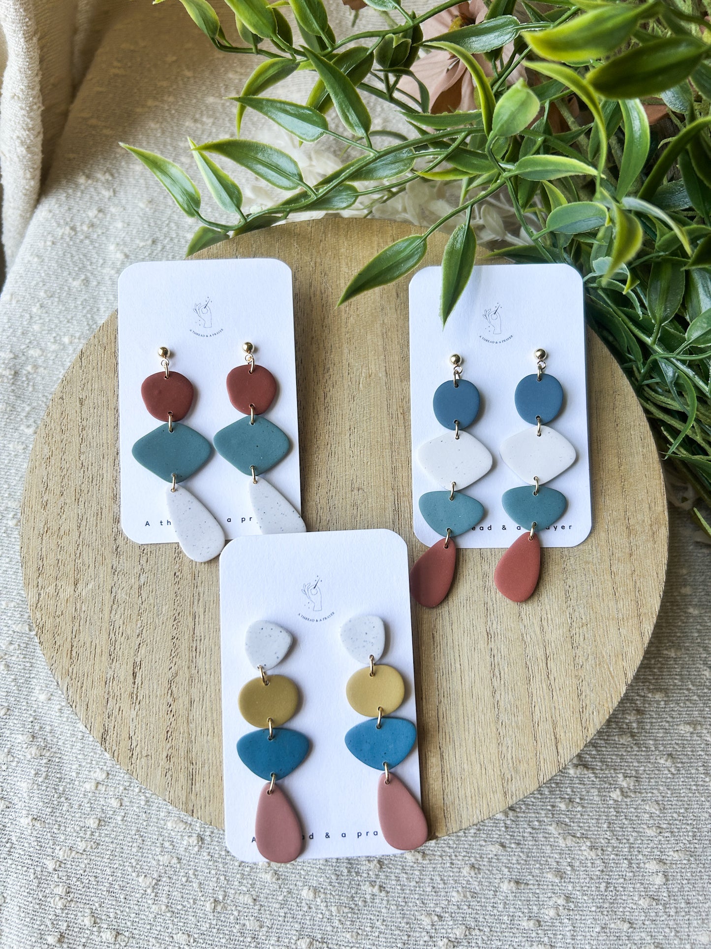 Summer Boho Long Clay Dangle Earrings – Lightweight, Trendy & Easy to Style for Summer