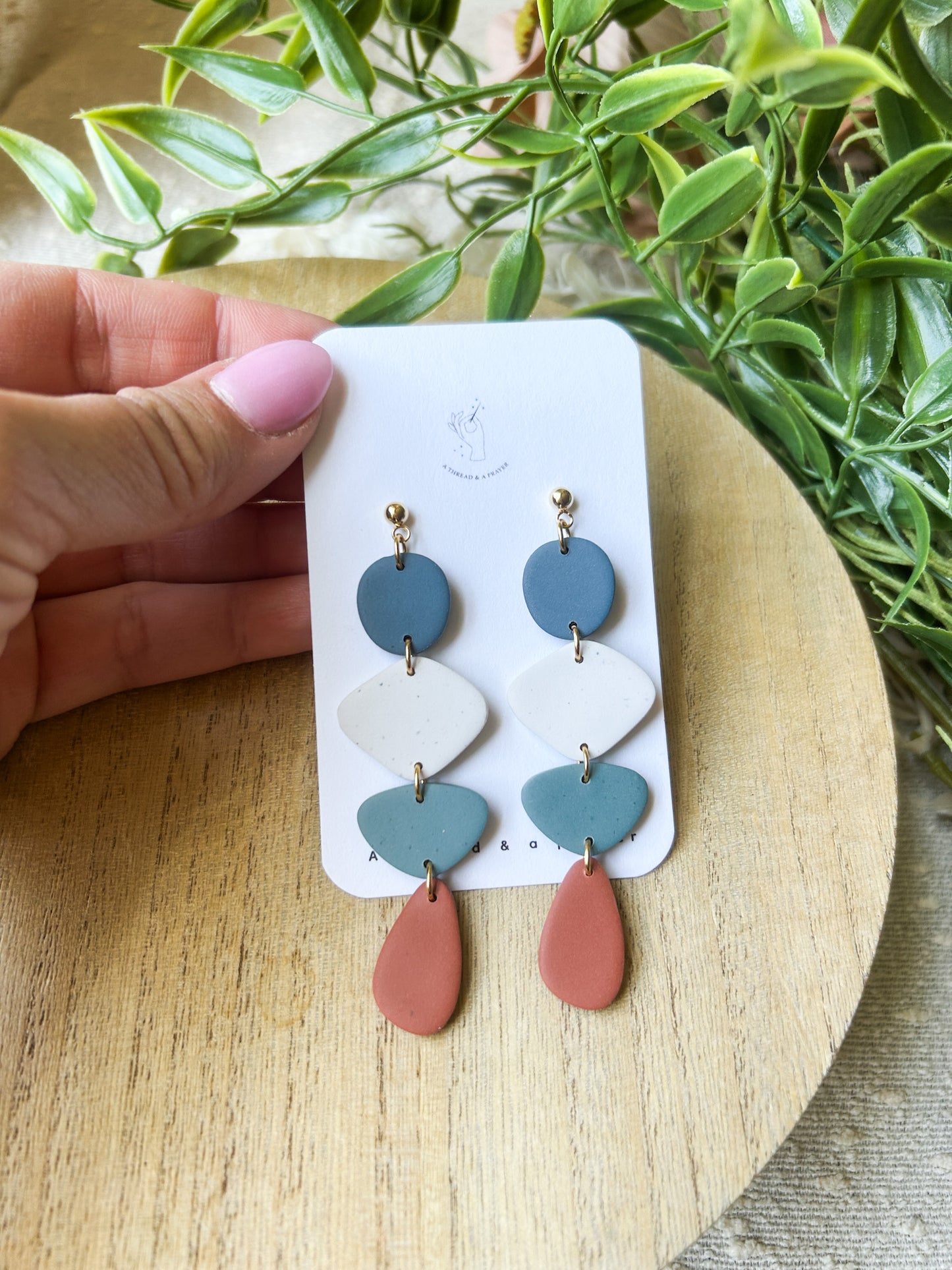 Summer Boho Long Clay Dangle Earrings – Lightweight, Trendy & Easy to Style for Summer