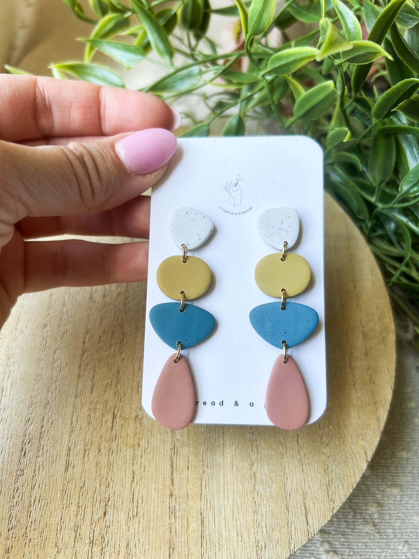 Summer Boho Long Clay Dangle Earrings – Lightweight, Trendy & Easy to Style for Summer
