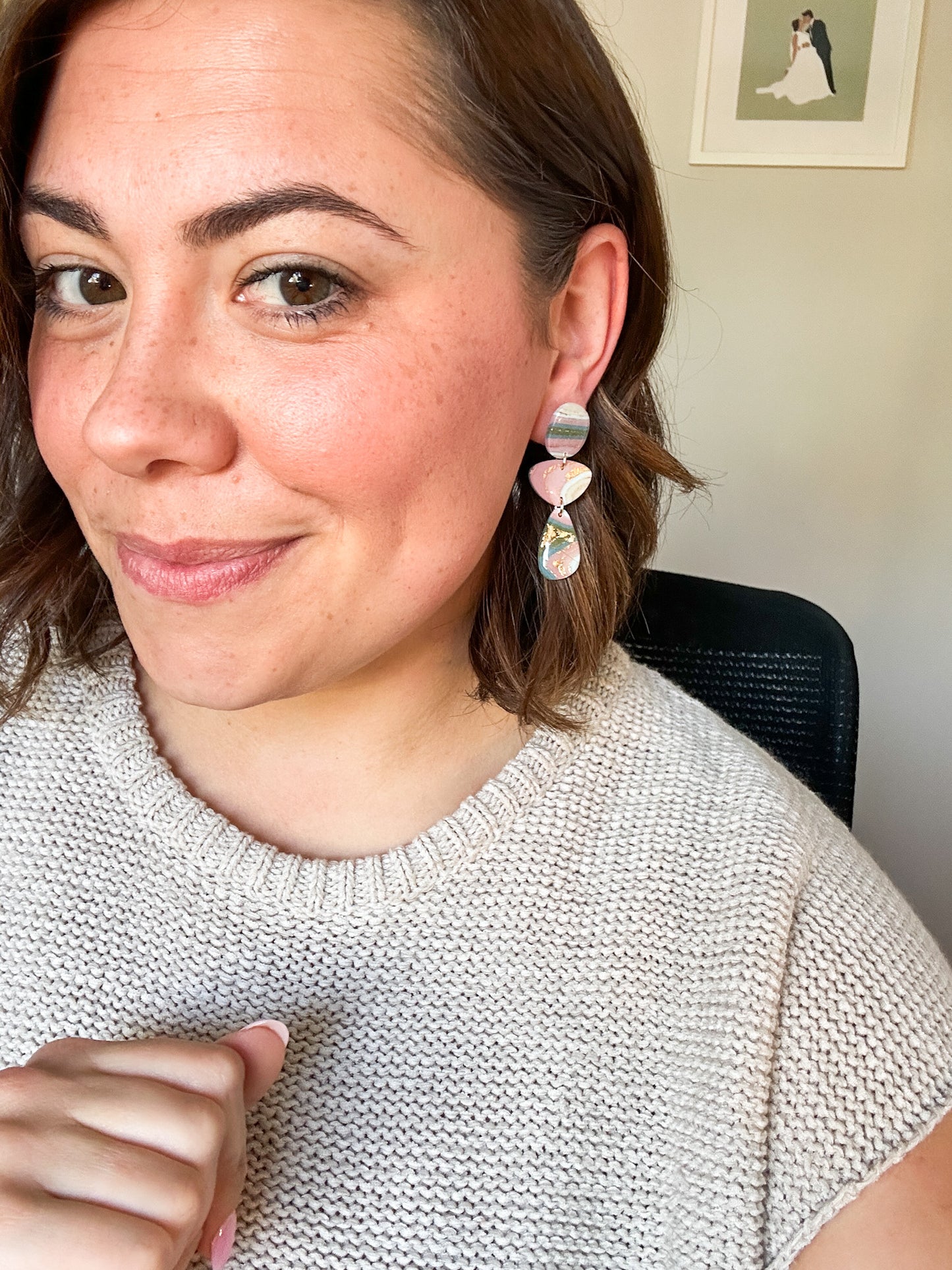 Colors of Spring Marble Clay Earrings | Summer Fashion | Resin Earrings | Statement Earrings | Lightweight