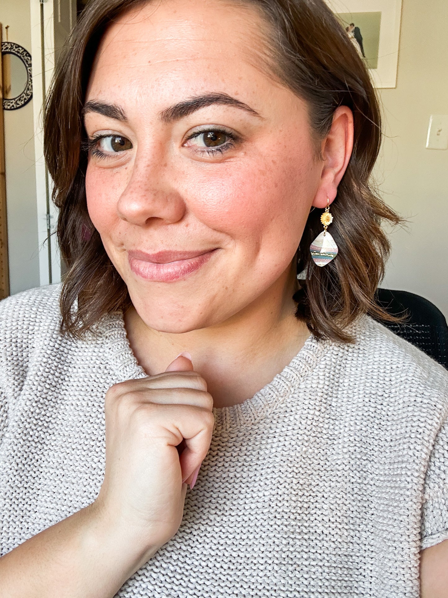 Colors of Spring Marble Clay Earrings | Summer Fashion | Resin Earrings | Statement Earrings | Lightweight