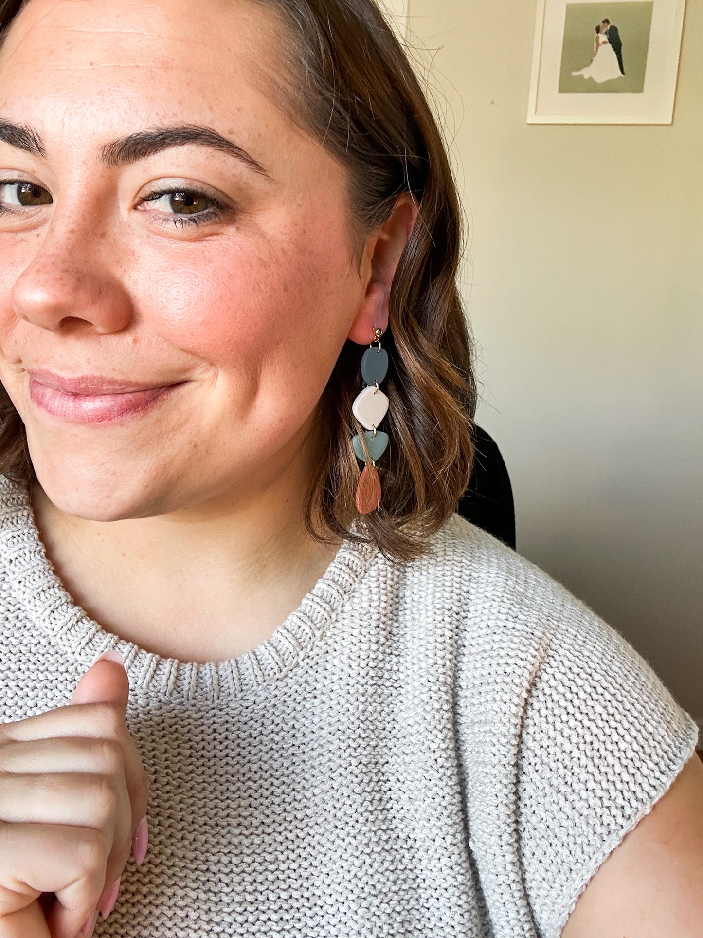 Summer Boho Long Clay Dangle Earrings – Lightweight, Trendy & Easy to Style for Summer