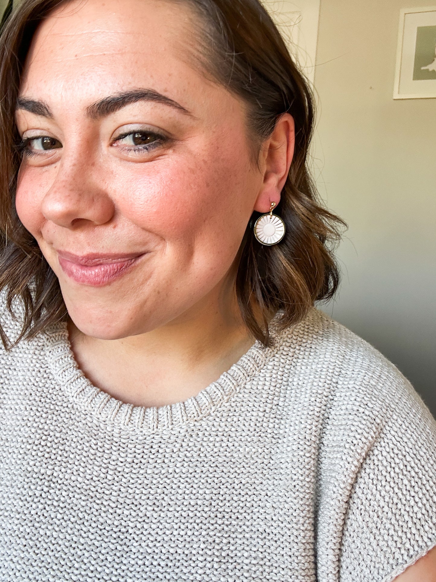 Dainty Embossed Clay Earrings - Elevated Stud Styles