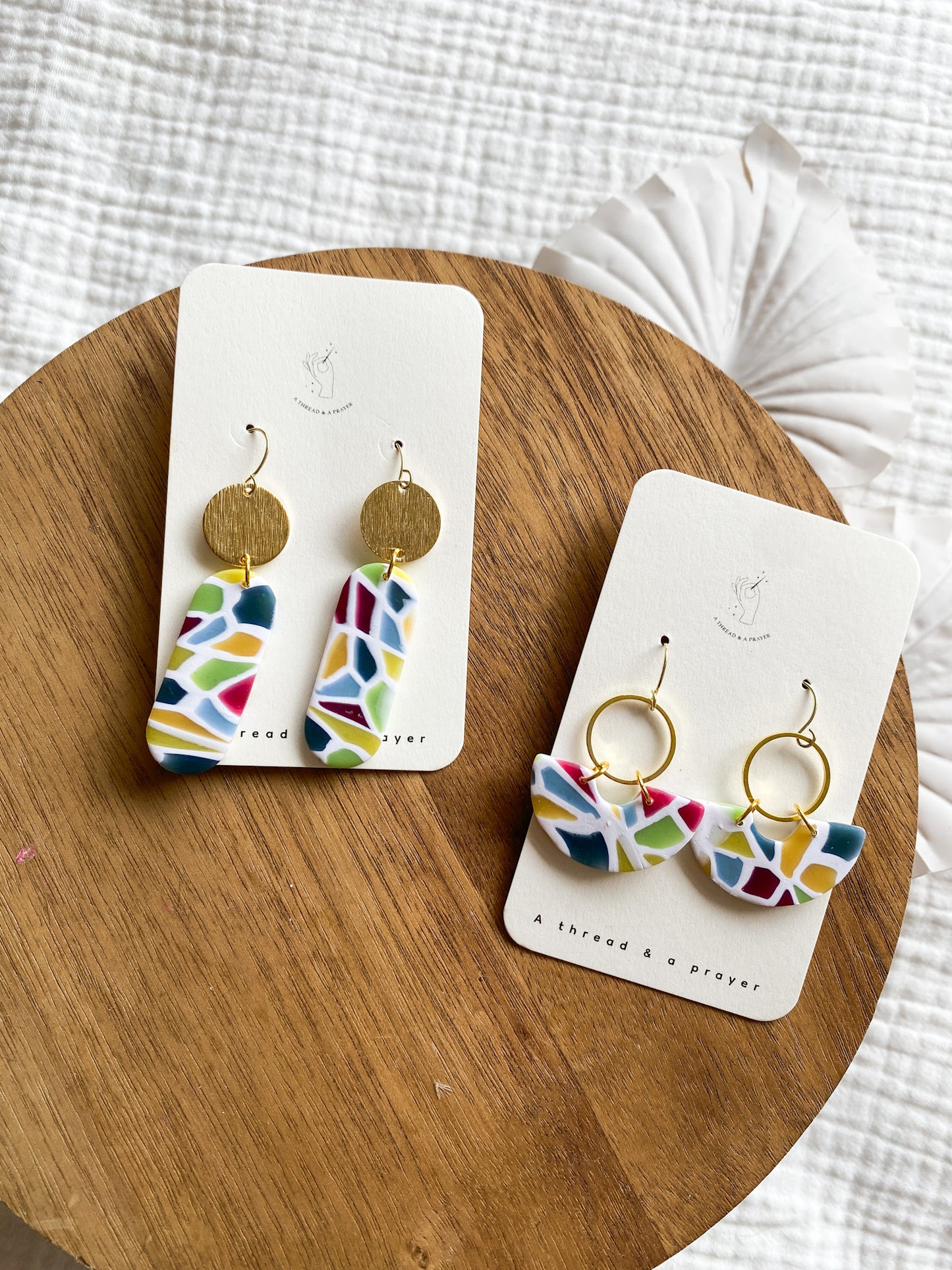 Feeling the Blues.. and greens! Stained Glass Earrings | Stain Glass Art Style | Cool Colors | Lightweight Earrings