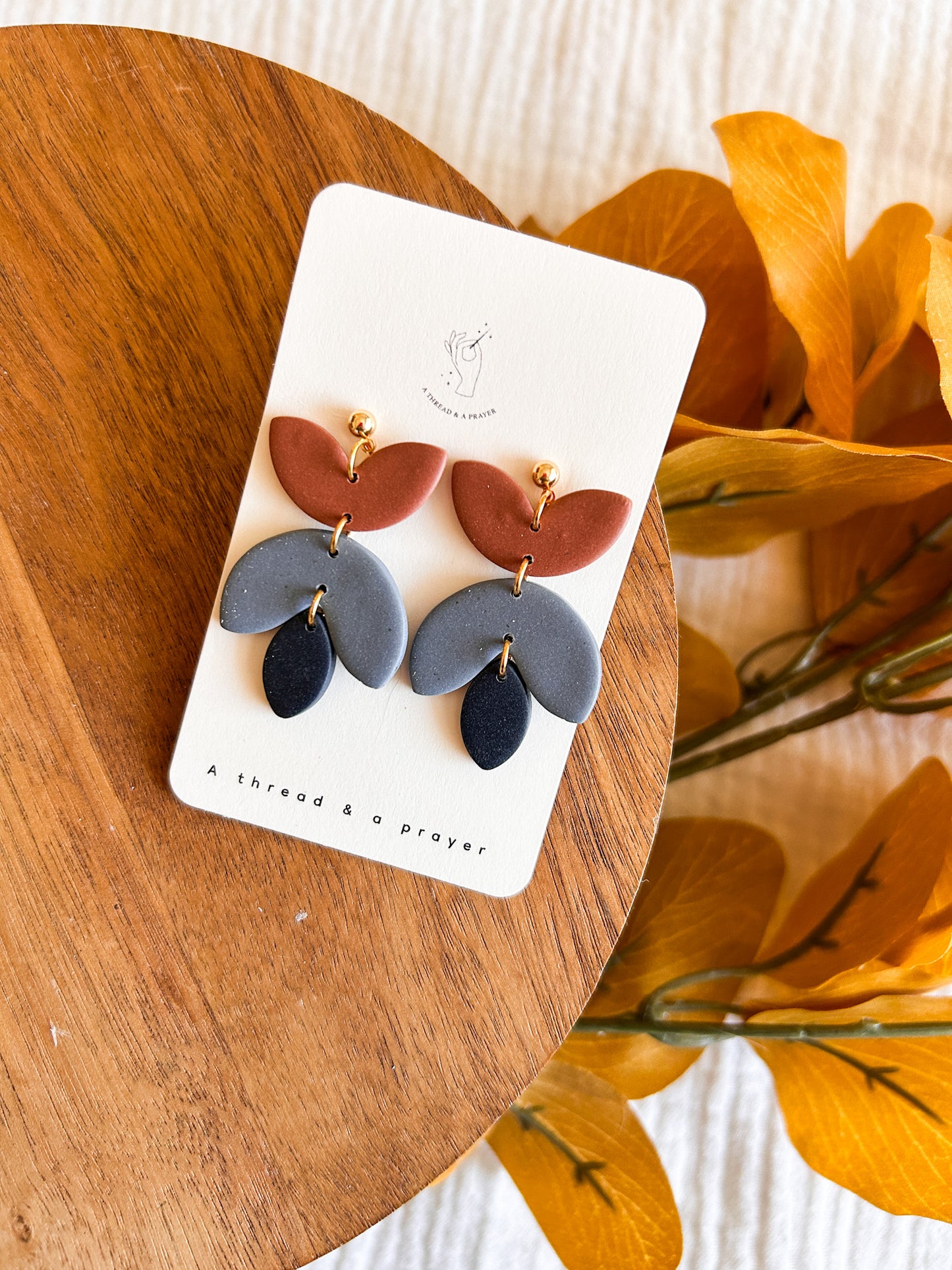 Falling for Boho Cute Clay Earrings | Dainty Earrings | Dangle Earrings | Everyday Wear | Lightweight