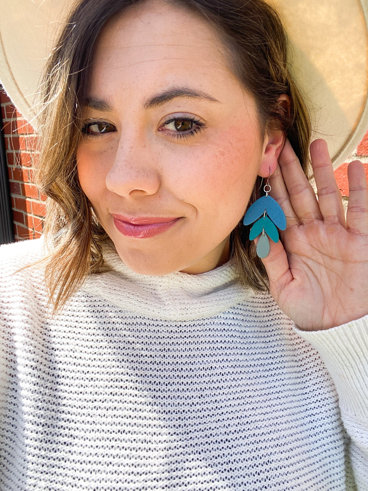 Summer Blues Trendy Clay Earrings