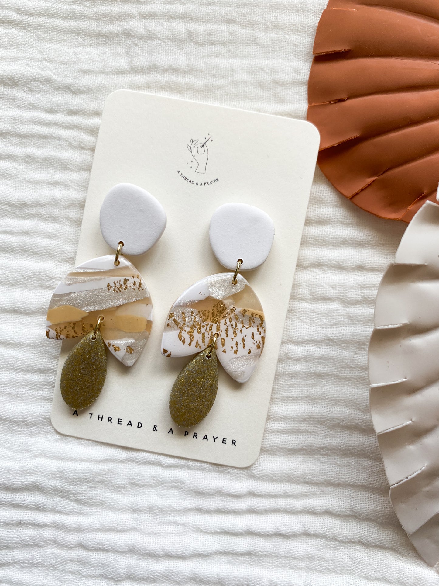 Trendy Marbled Gold Style Clay Earrings | Fancy Earrings | Lightweight