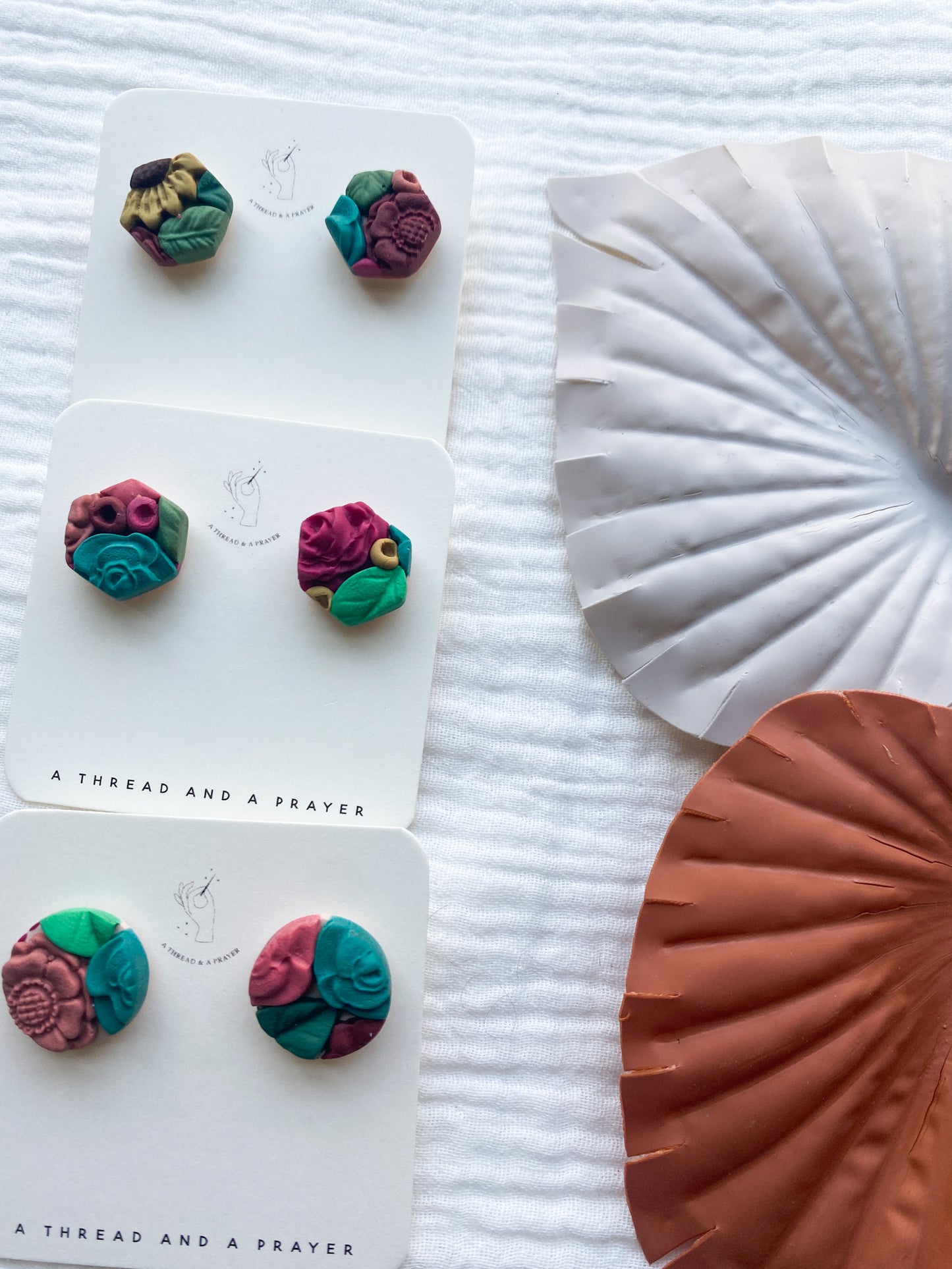 Flower Garden Stud Set 1 | Floral Earrings | Clay Earrings