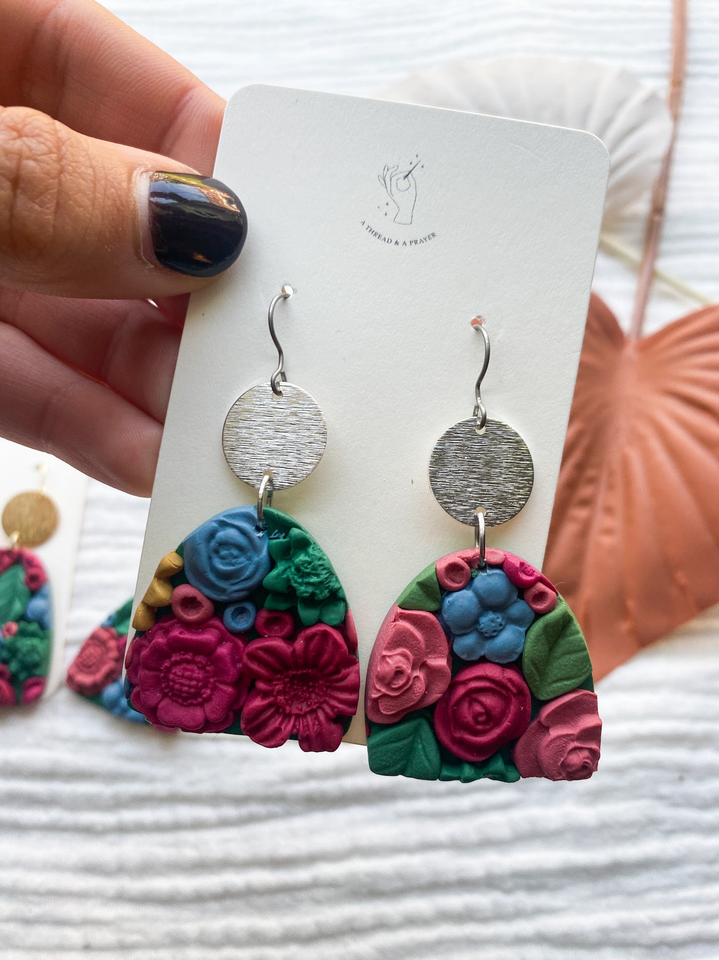 Set 3 | Flower Garden Earrings | Dangle Clay Earrings