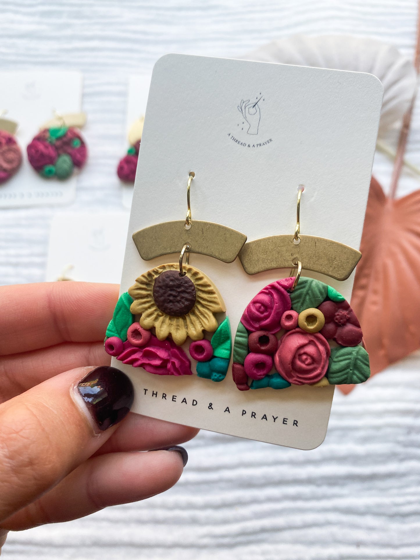 Set 2 | Flower Garden Earrings | Dangle Clay Earrings