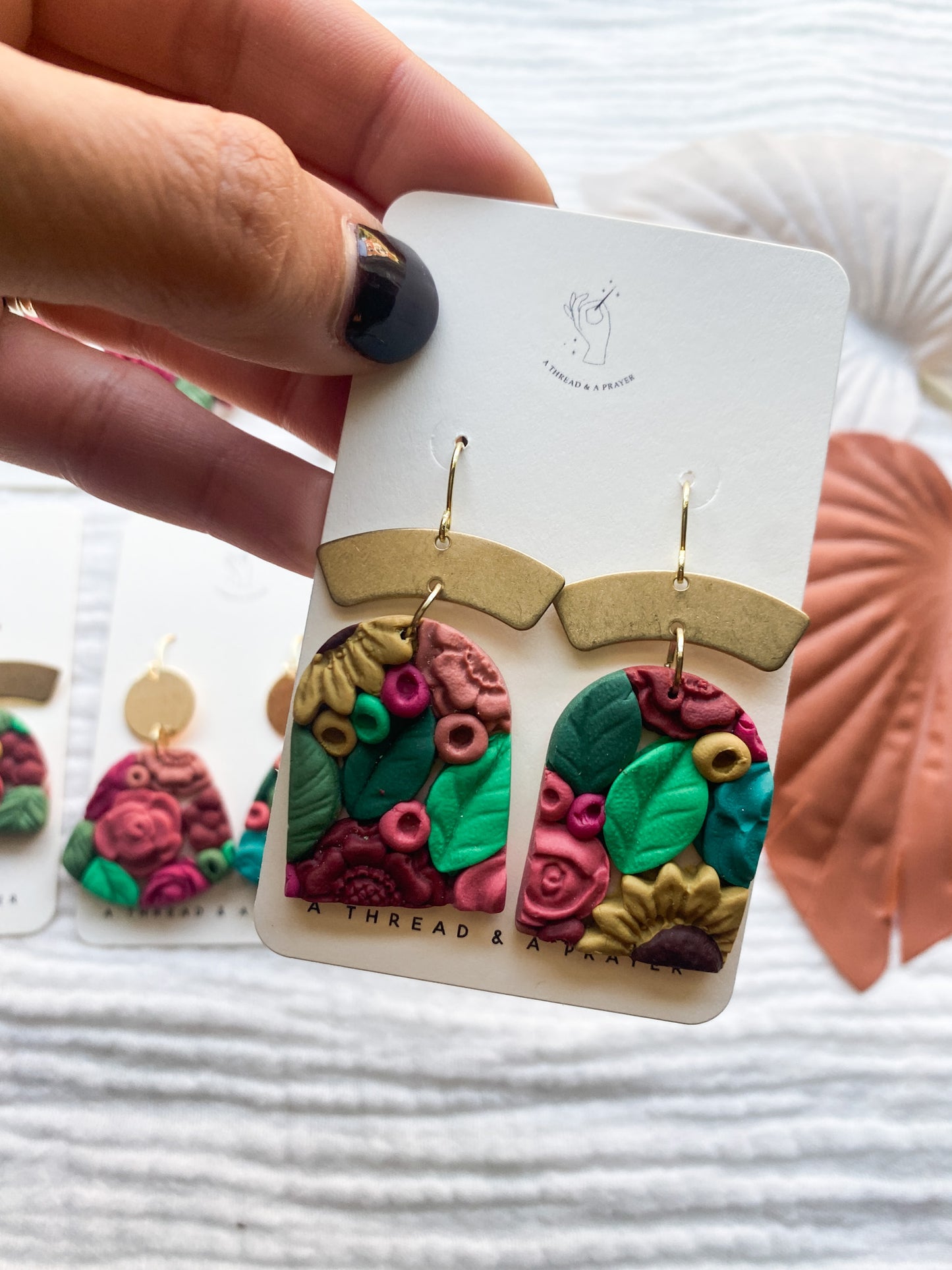 Set 2 | Flower Garden Earrings | Dangle Clay Earrings
