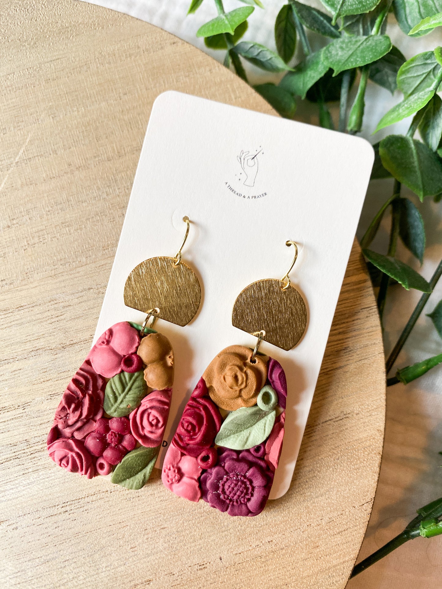 Summer Garden 1 | Flower Garden Earrings | Dangle Clay Earrings