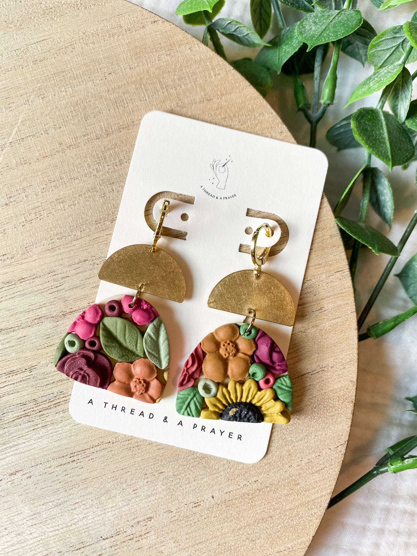 Summer Garden 2 | Flower Garden Earrings | Dangle Clay Earrings