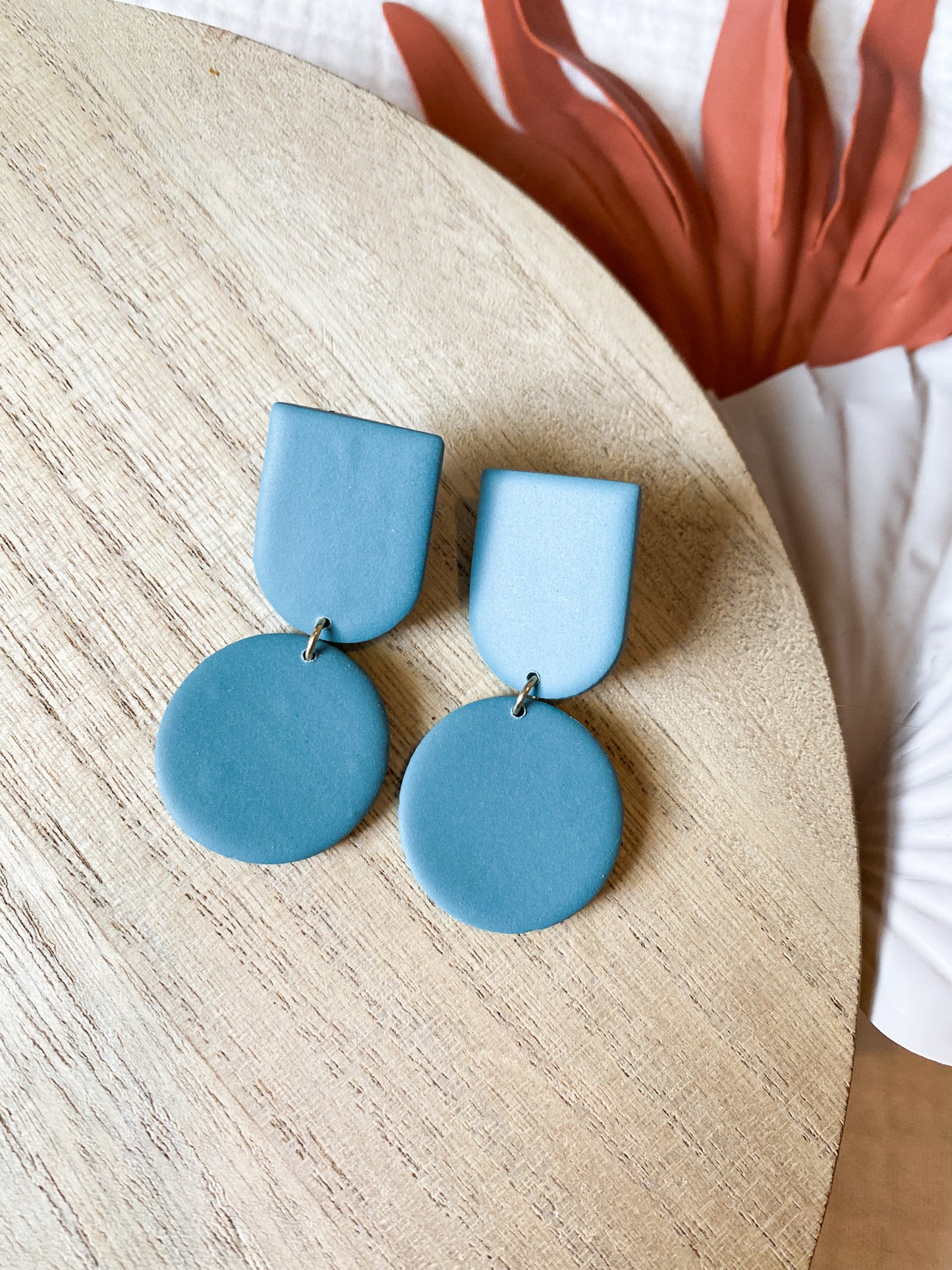 Bold Autumn Colored Dangle Clay Earrings | Everyday Earrings | Lightweight