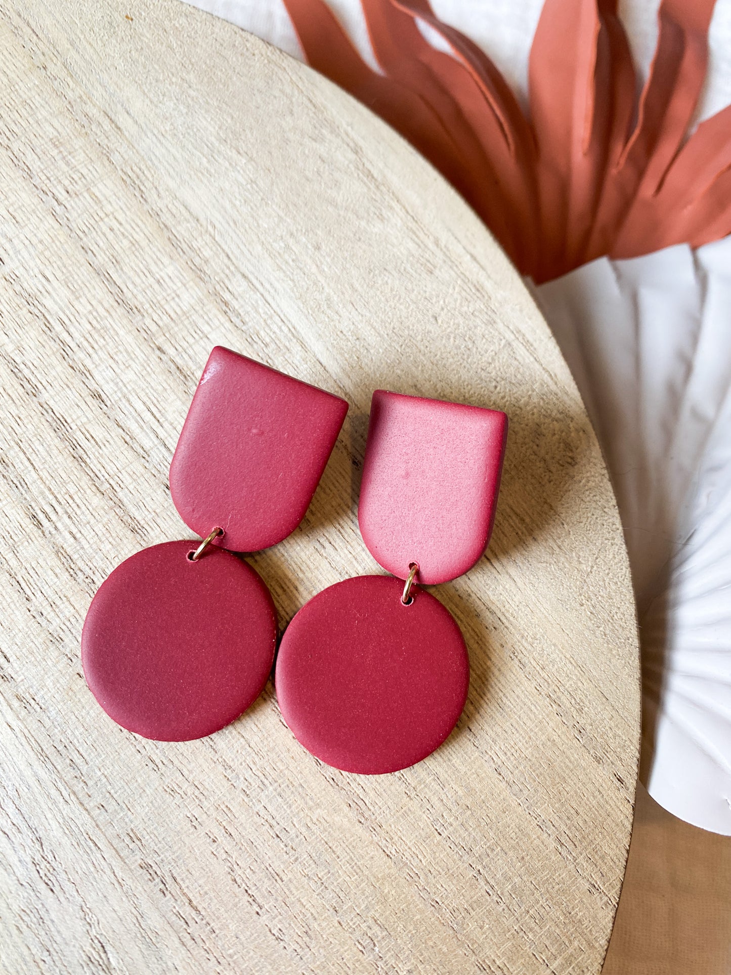 Bold Autumn Colored Dangle Clay Earrings | Everyday Earrings | Lightweight
