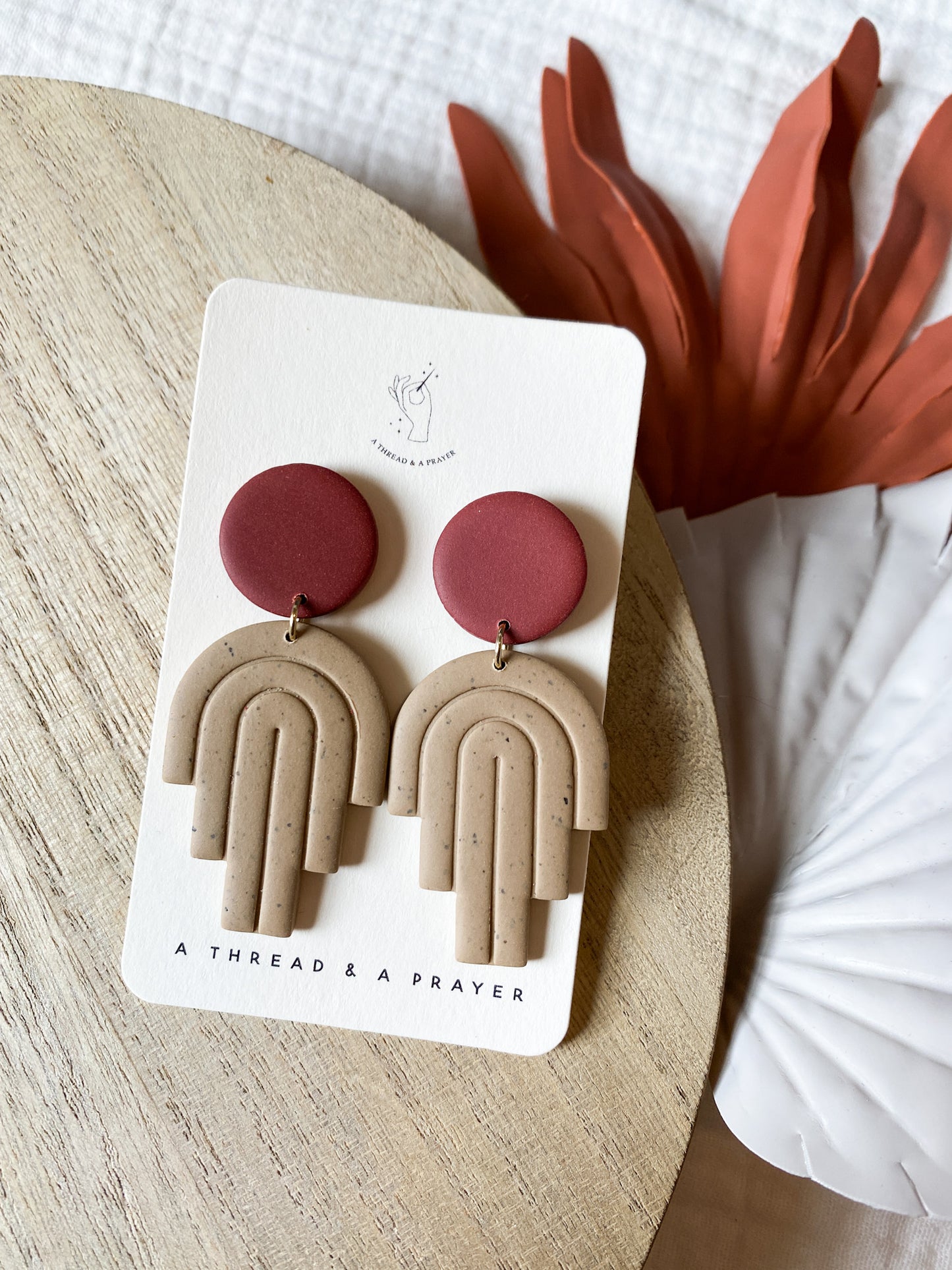 Southwest Style Autumn Colored Clay Earrings | Everyday Earrings | Lightweight