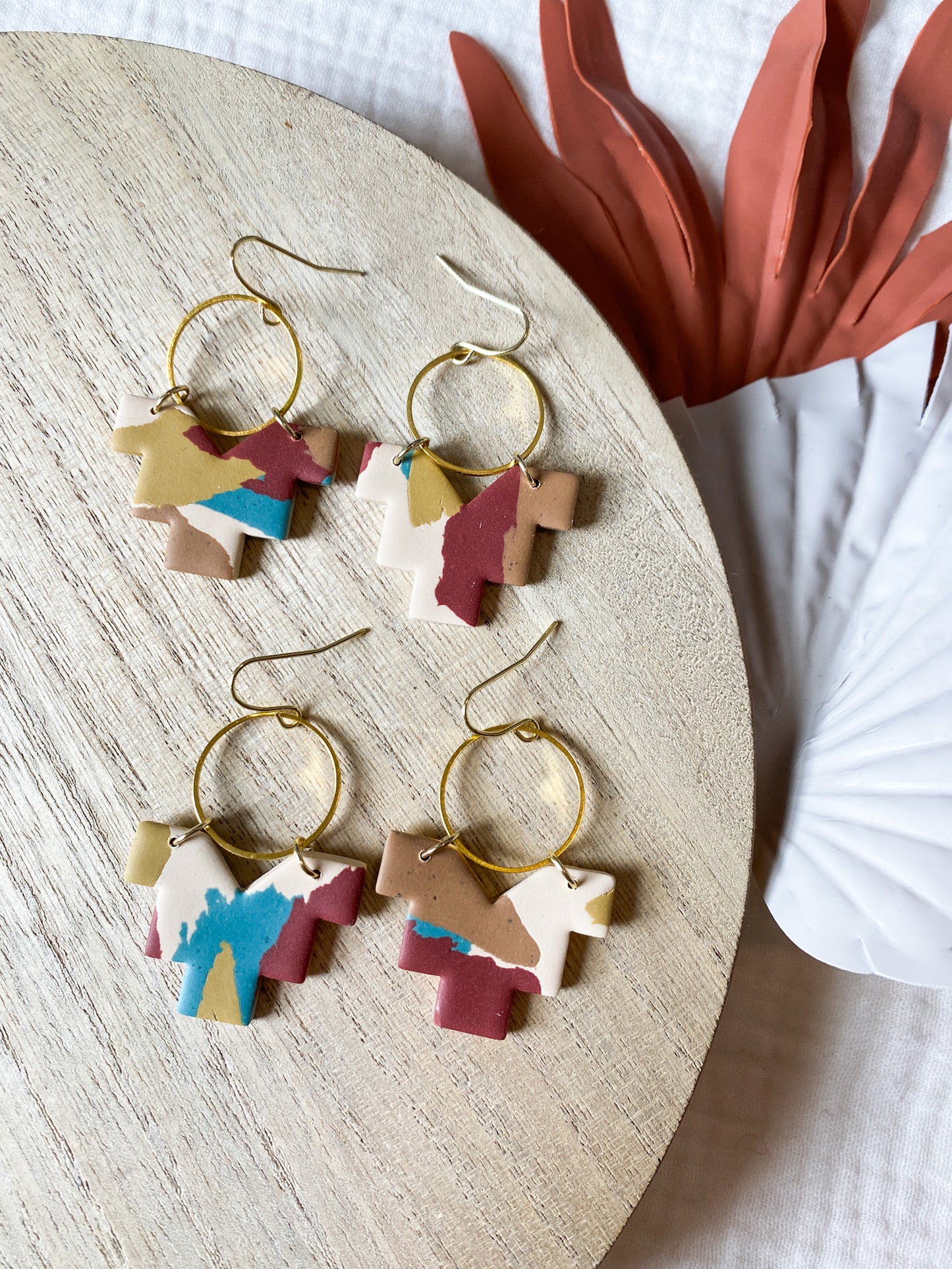 Autumn Vibes Terrazzo Earrings | Dangle Earrings | Everyday Wear | Lightweight
