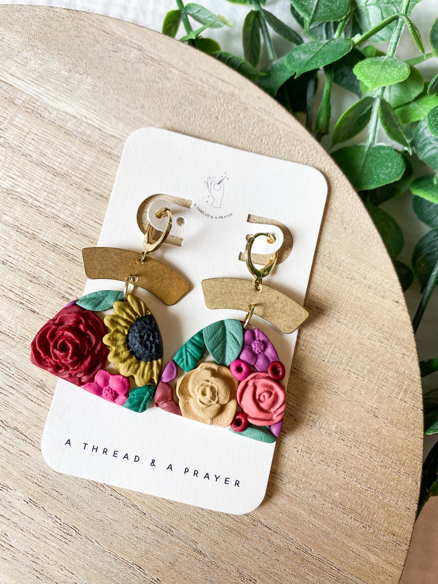 Sunflower Days | Flower Garden Earrings | Dangle Clay Earrings