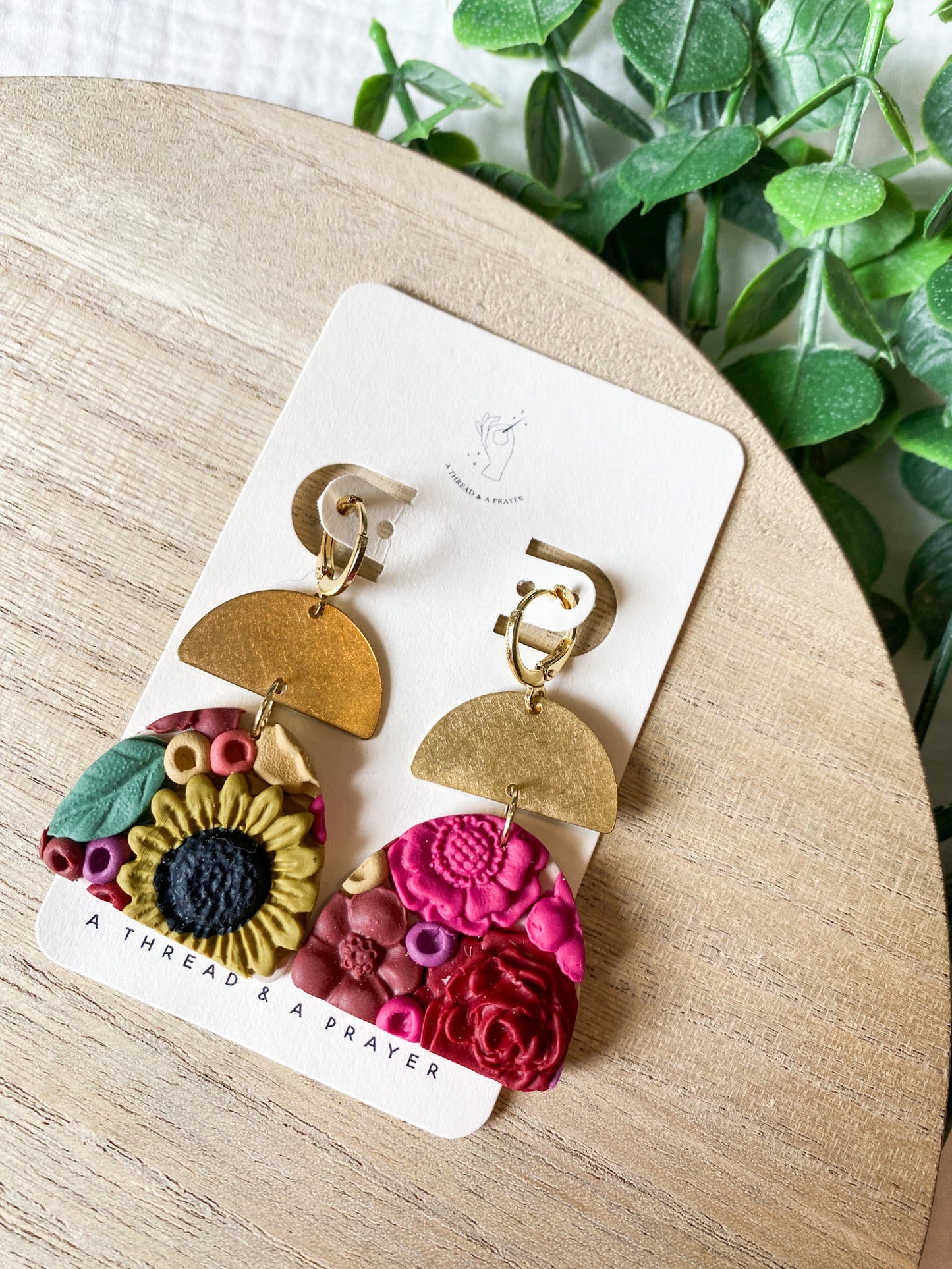 Sunflower Days | Flower Garden Earrings | Dangle Clay Earrings
